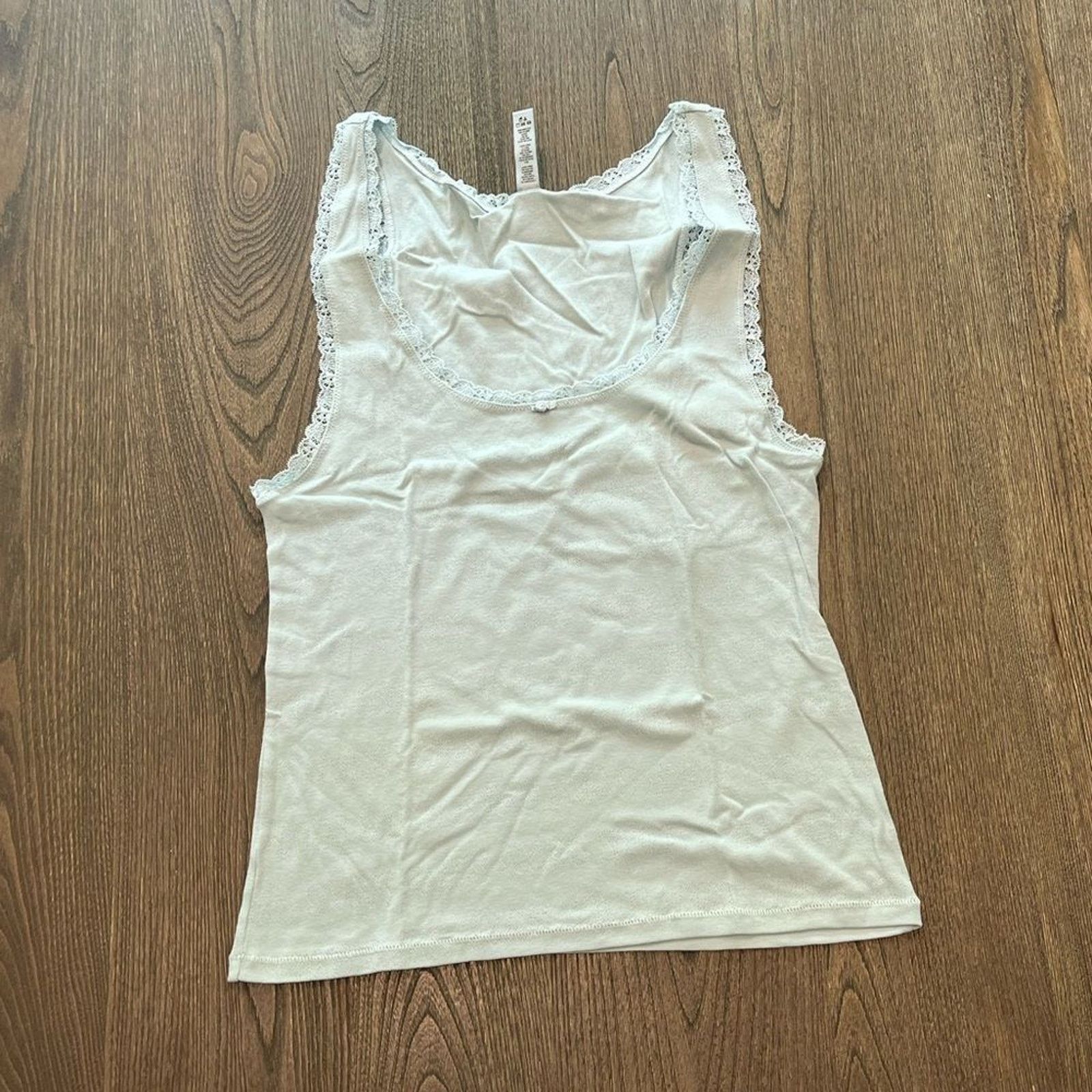 SKIMS NWT Skims Lace Pointelle Tank Top Sky Blue Size 4X Size 4XL / US 24-26 - 1 Thumbnail