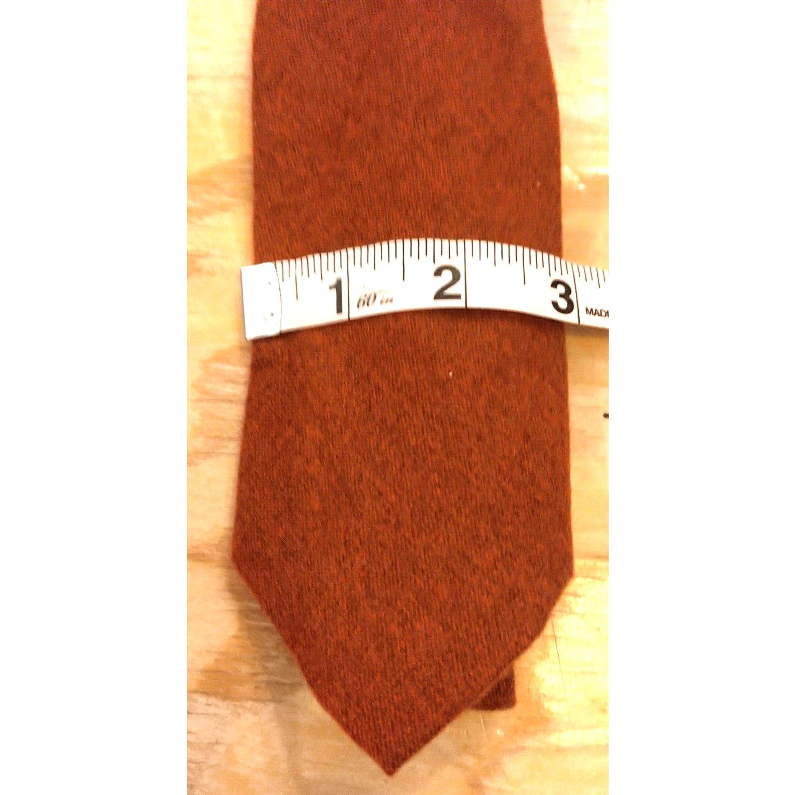 Other Rooster 100% Polyester Rust Deep Orange Men's 59" Neck Tie Size ONE SIZE - 2 Thumbnail