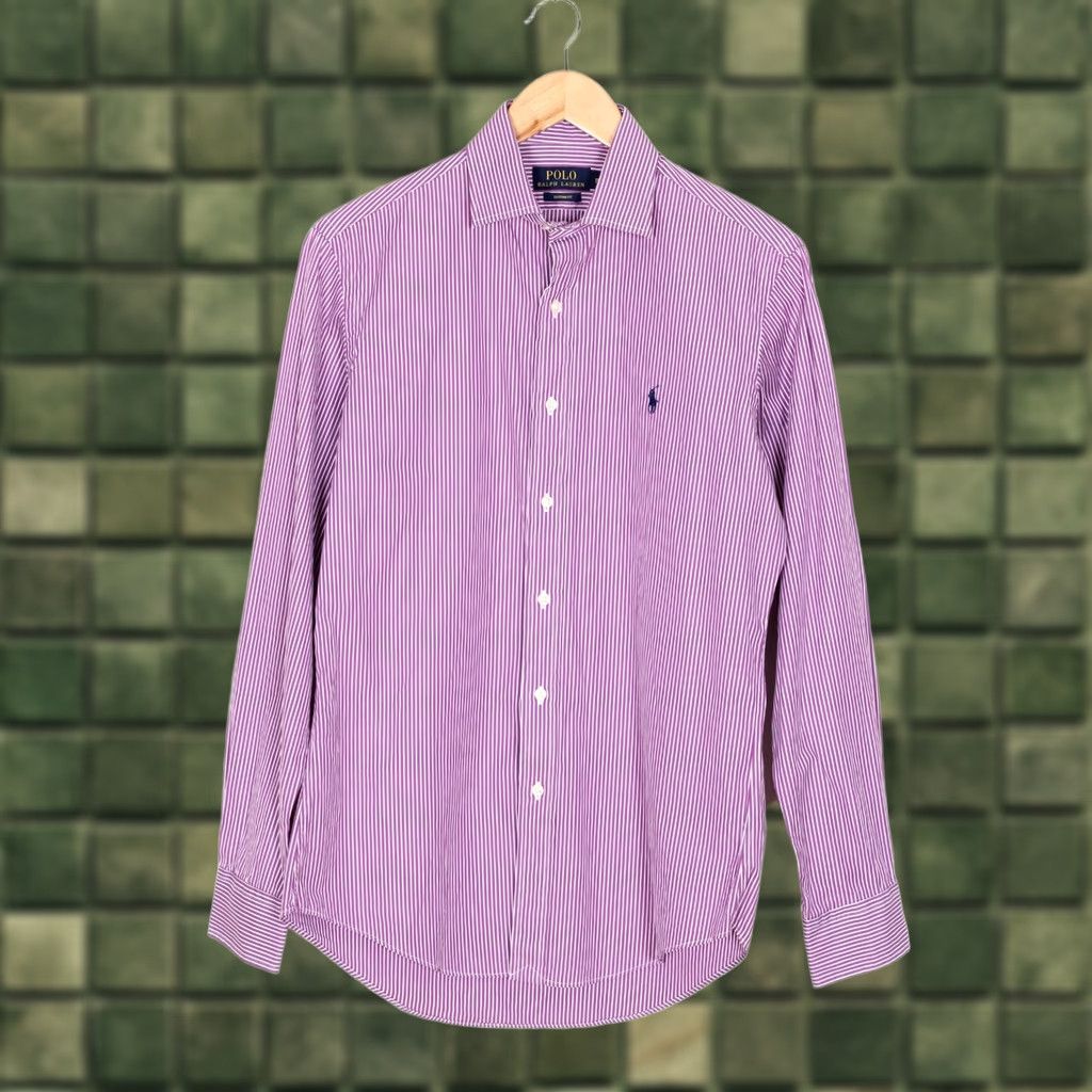 Polo Ralph Lauren VINTAGE POLO RALPH LAUREN Custom Fit Formal Shirt Men Size 15 Long Sleeve Striped VR0598 Size 40R - 1 Thumbnail