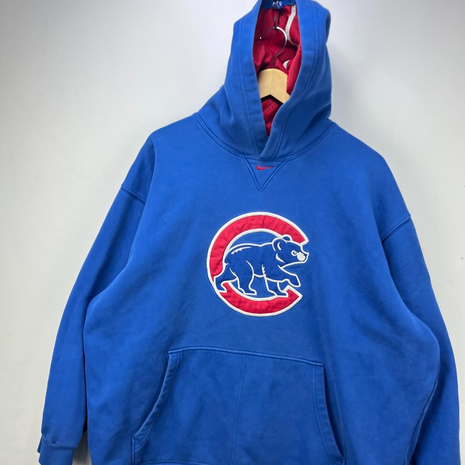 Nike Vintage Nike Middle Swoosh Chicago Cubs Hoodie 2XL Size ONE SIZE - 3 Thumbnail