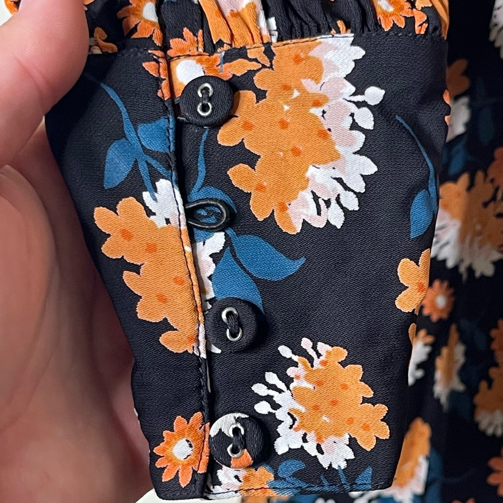 Other ByTimo Vintage Drape V Neck Dress Poppyfield Floral Black XS Size XS / US 0-2 / IT 36-38 - 9 Thumbnail