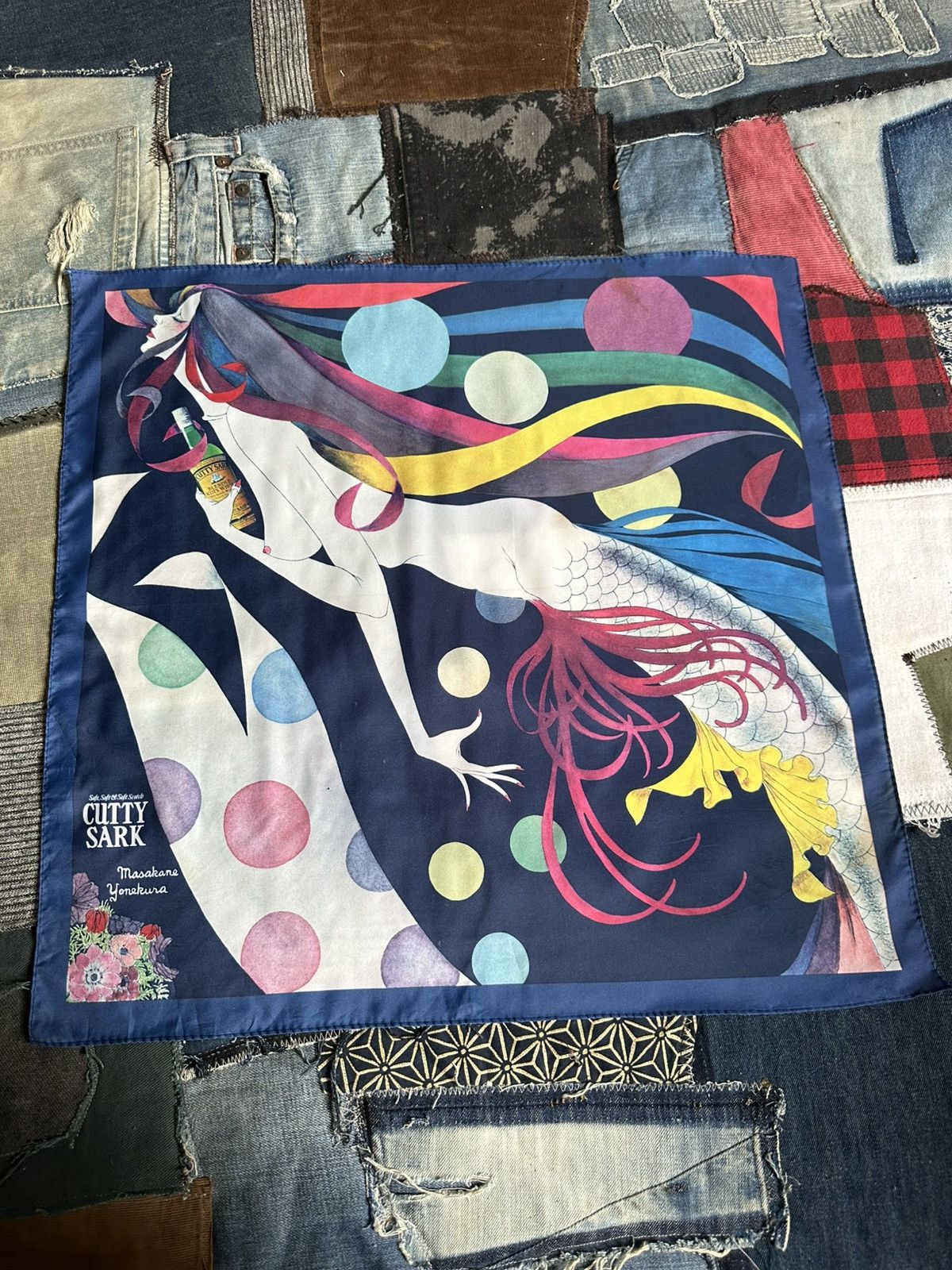 Vintage Masakane Yonekura Naked Mermaid Handkerchief/ Neckerchief Size ONE SIZE - 1 Thumbnail
