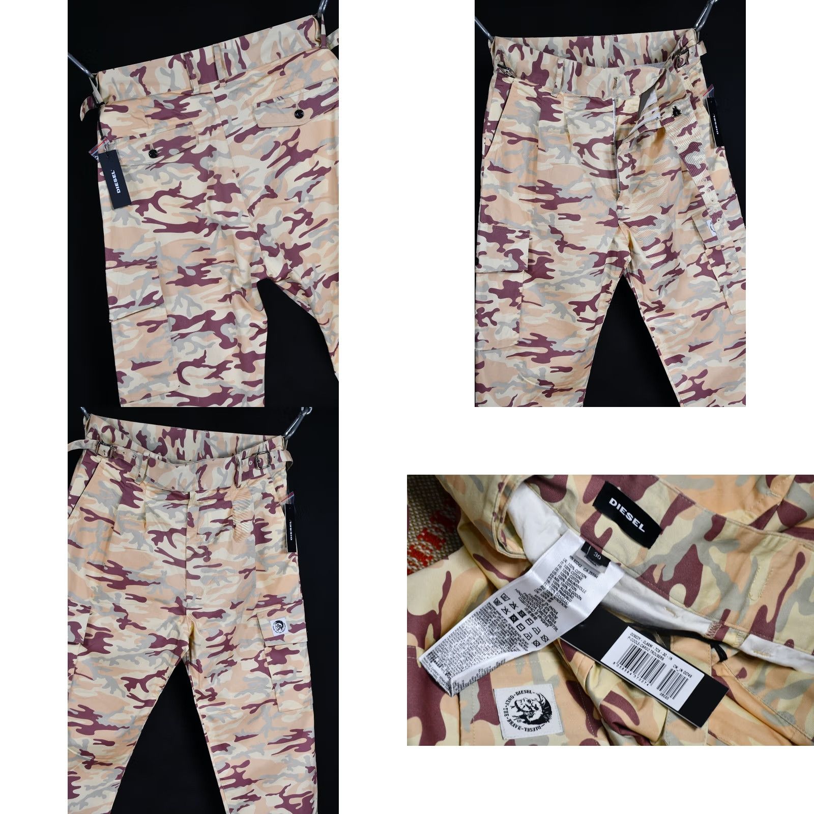 Diesel Diesel Cargo Pants Mens Camouflage Casual Size 30 Multicolor Cotton Regular Waist 42cm Length 103cm Inseam 70cm Size US 30 / EU 46 - 8 Thumbnail