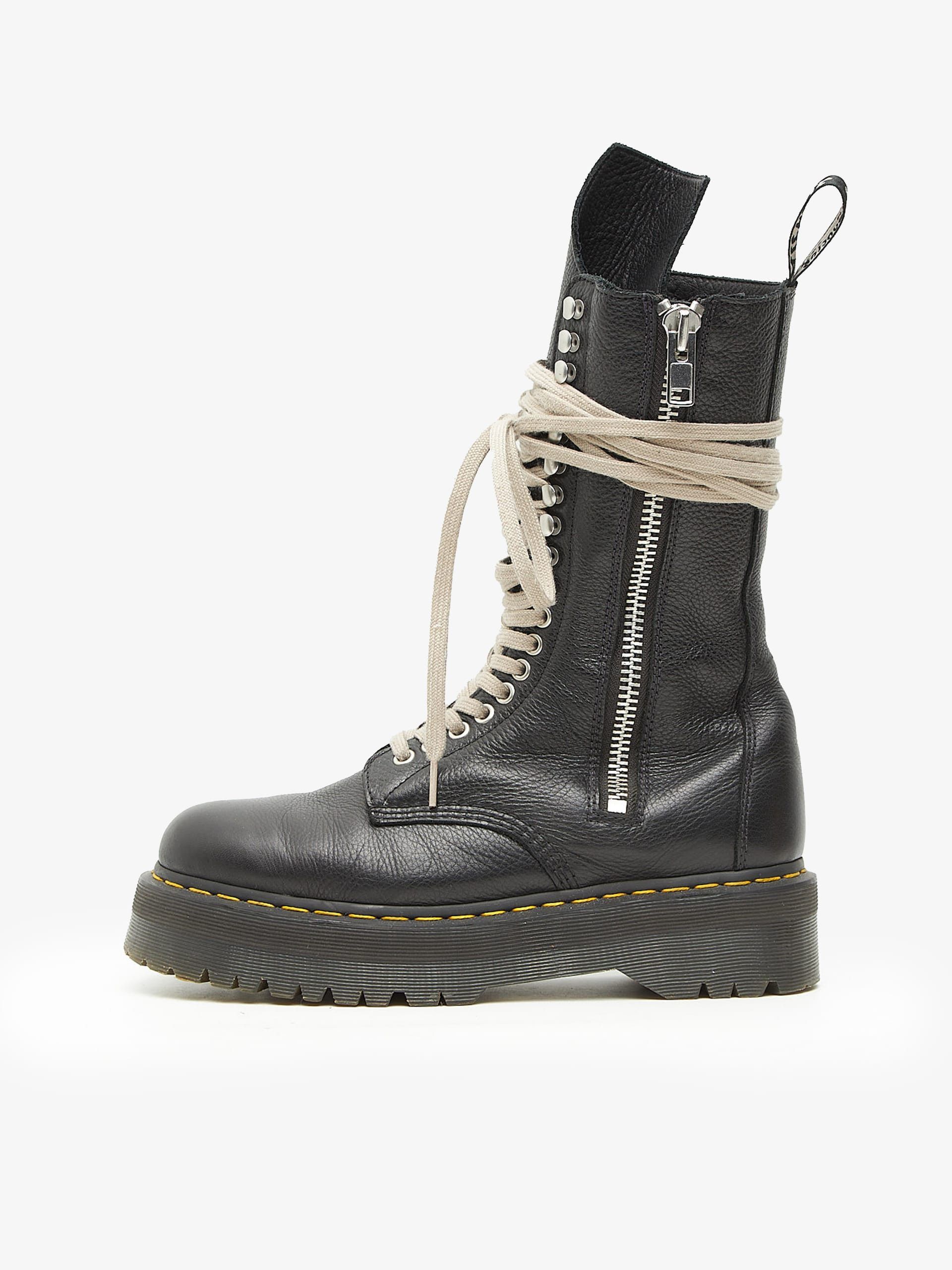 Rick Owens Black Leather Boots Size US 10 / EU 43 - 1 Thumbnail