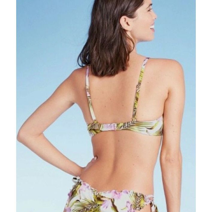 Other Womens Lightly Lined Textured Bikini Top By Shade & Shore Fl Size ONE SIZE - 2 Thumbnail