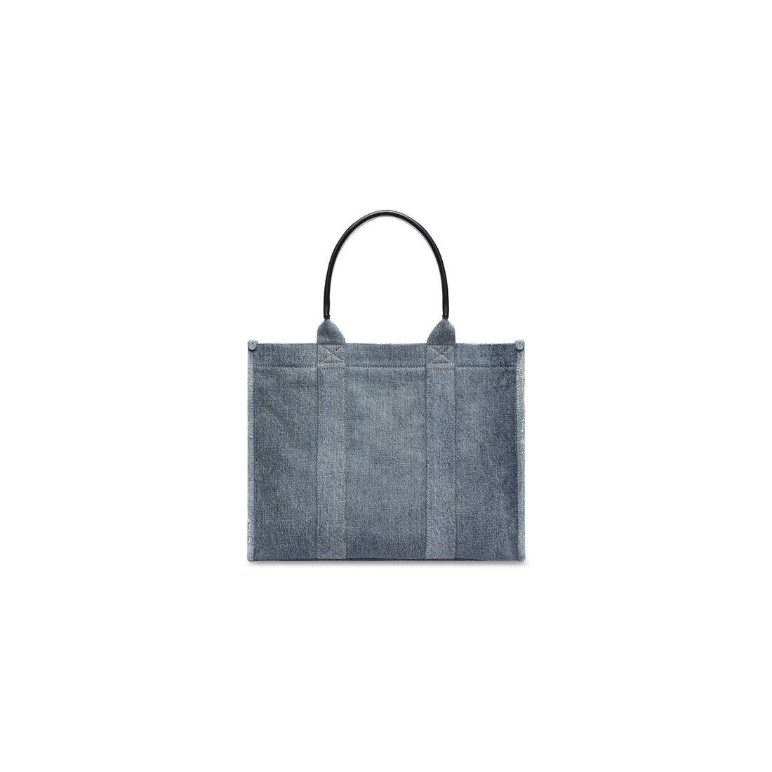 Balenciaga o1w1db10525 Size: OS / Hardware Medium Tote Bag Denim Blue Size ONE SIZE - 4 Thumbnail