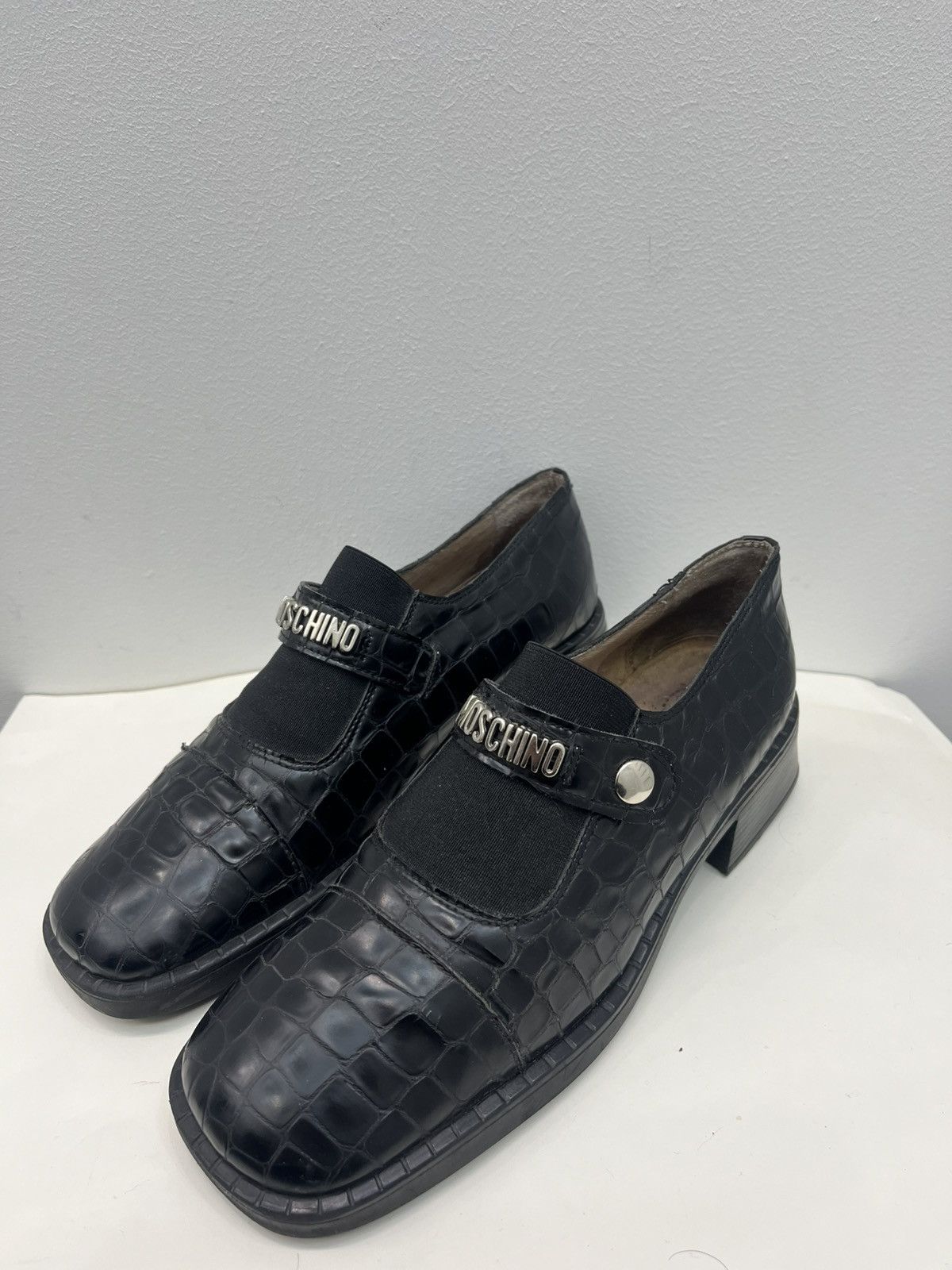 Moschino Moschino Movable Logo Chunky Platform Slip On Loafers Size US 7 / IT 37 - 1 Thumbnail