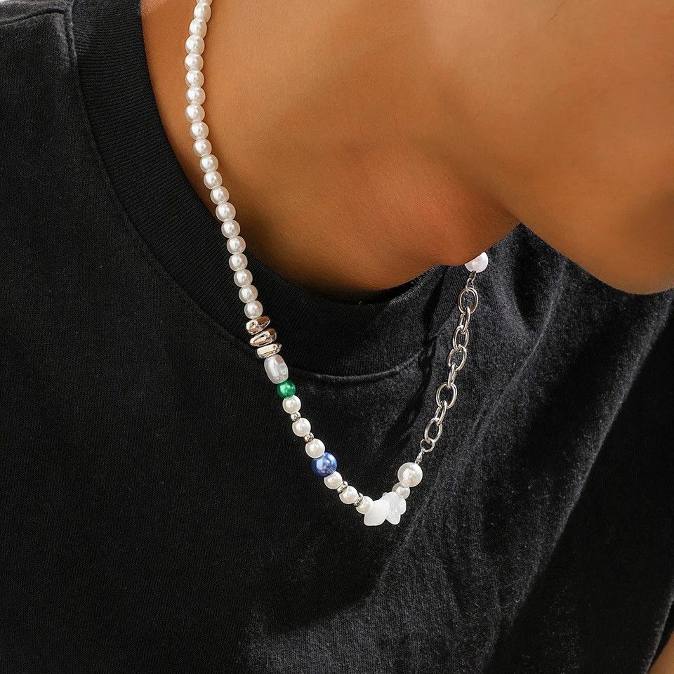 Jewelry Irregular Crushed Stone Imitation Pearl Necklace Size ONE SIZE - 3 Thumbnail
