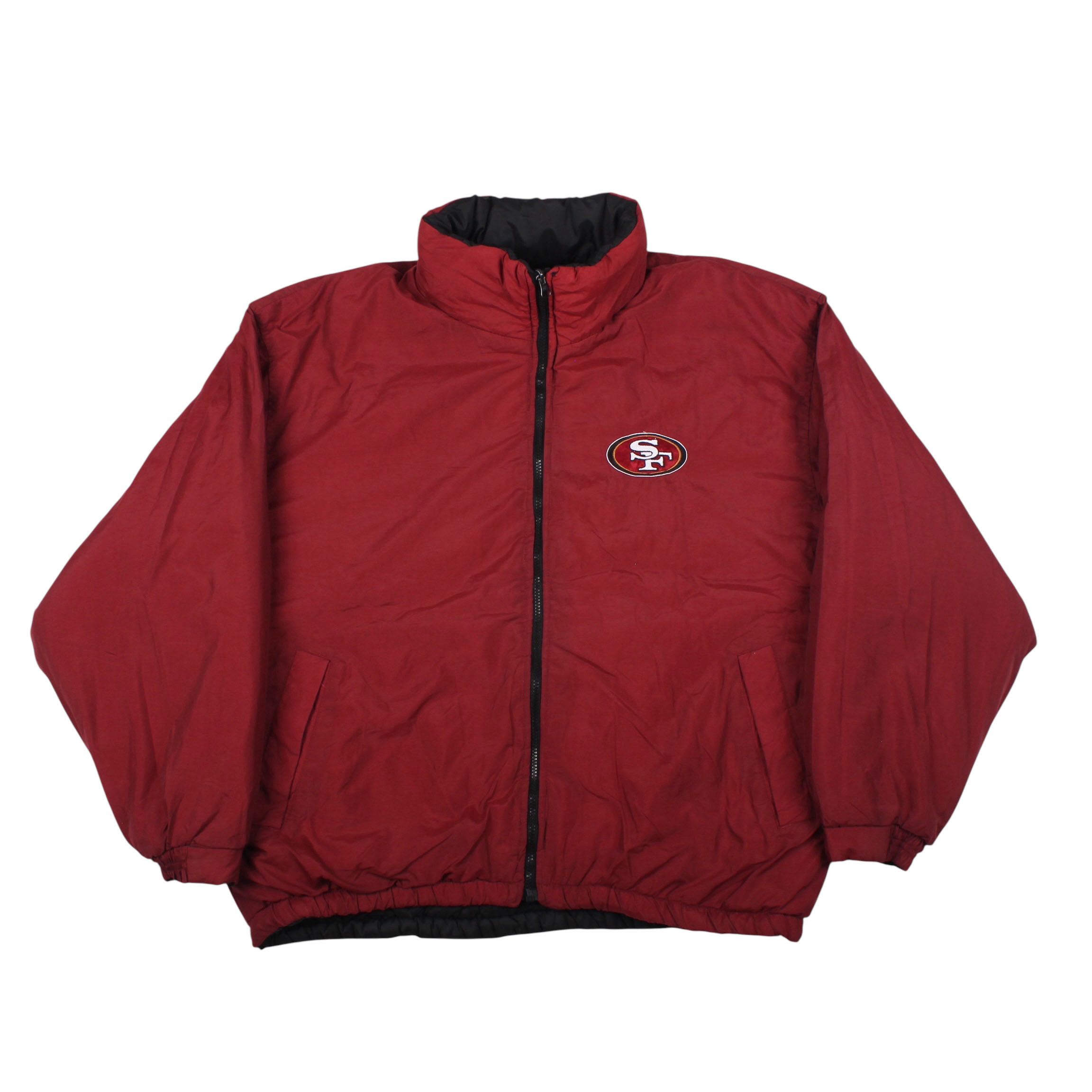 Vintage San Francisco 49ers Puffer Jacket Black SF Logo NFL Size US XXL / EU 58 / 5 - 3 Thumbnail