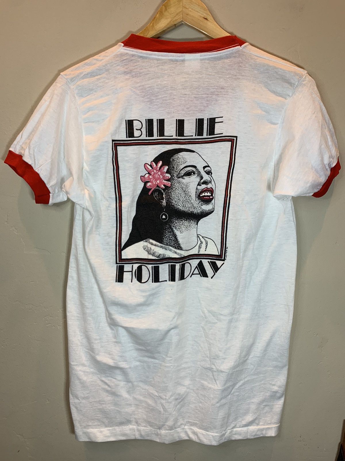 Band Tees × Vintage *RARE* Vintage 1980 Billie Holiday Art Single Stitch T-Shirt Size US L / EU 52-54 / 3 - 1 Thumbnail