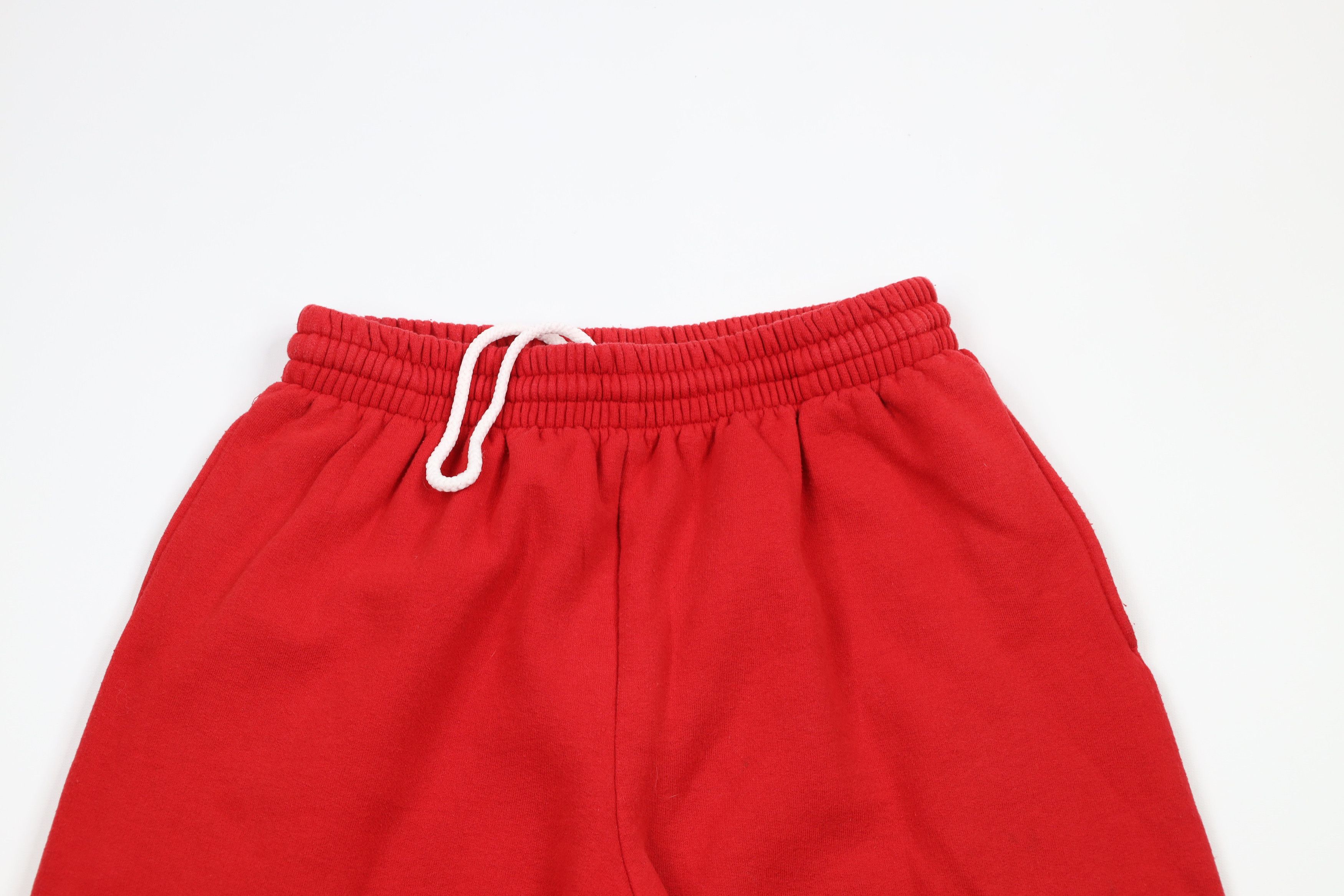 Vintage Vintage 90s Streetwear Blank Cuffed Sweatpants Joggers Red Size US 34 / EU 50 - 2 Thumbnail