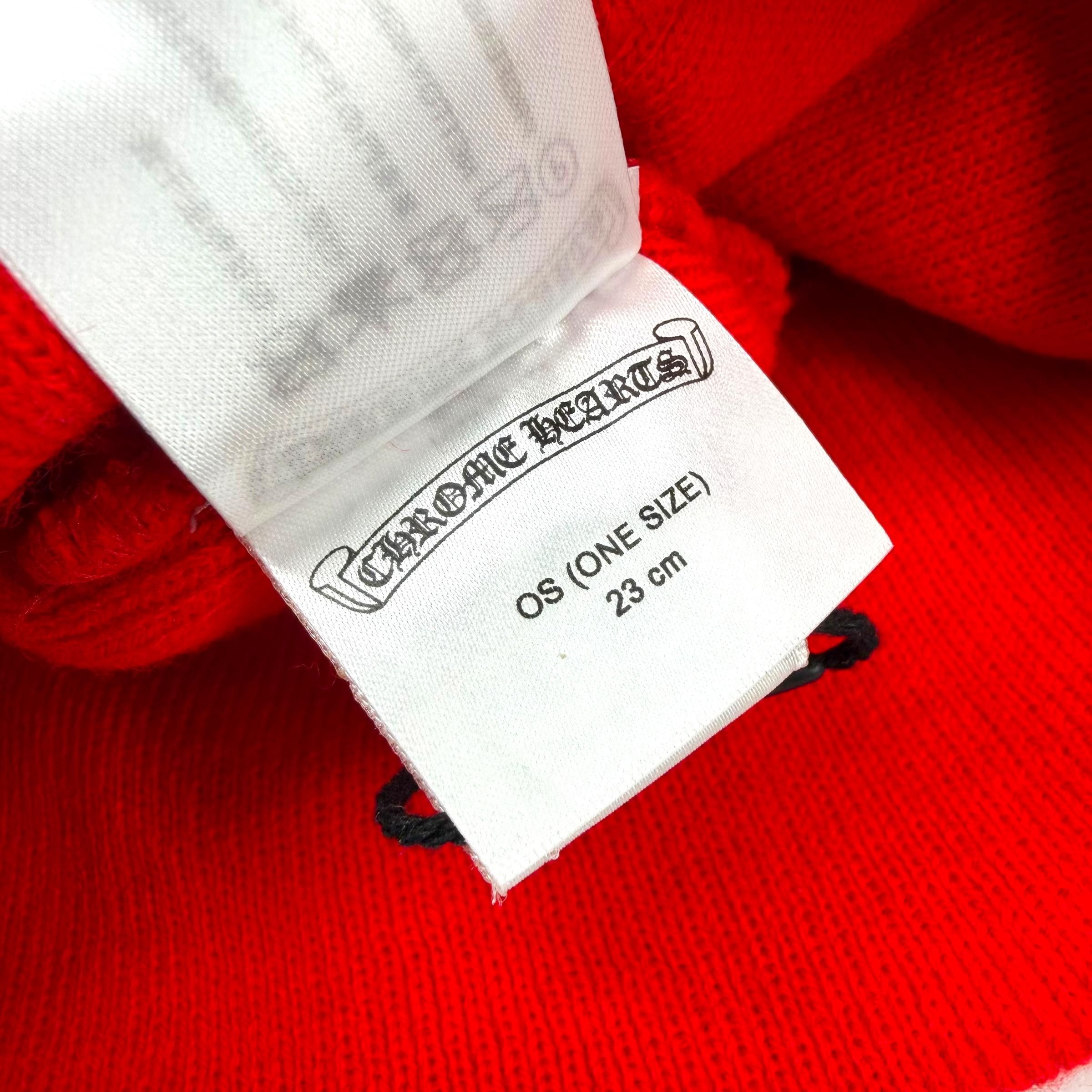 Chrome Hearts Chrome Hearts White Triple Cross Red Beanie | Grailed