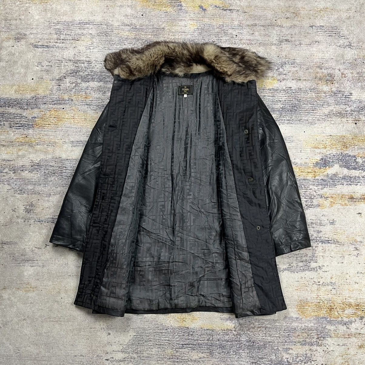 Fendi Vintage Fendi fur collar leather coat jacket Size S / US 4 / IT 40 - 7 Thumbnail