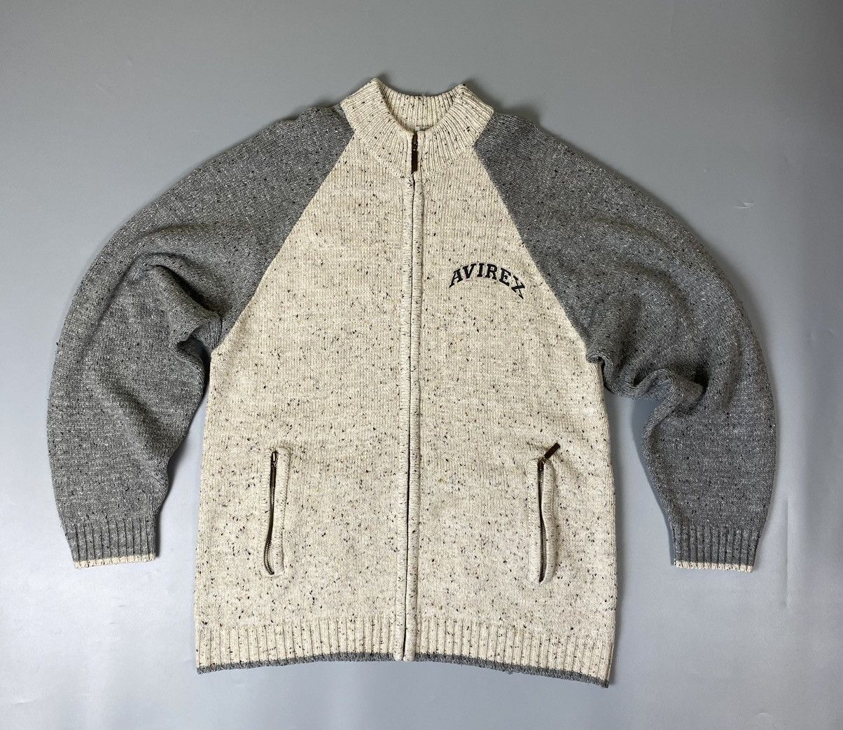 Vintage Avirex Men’s Wool Full Zip Hoodie