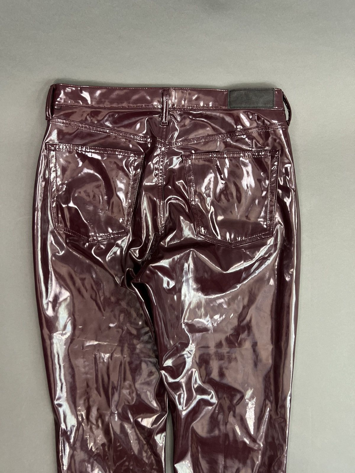 Other MAROON GLOSS POLYURETHANE PU PANTS 🍷 Size 32" / US 10 / IT 46 - 8 Thumbnail