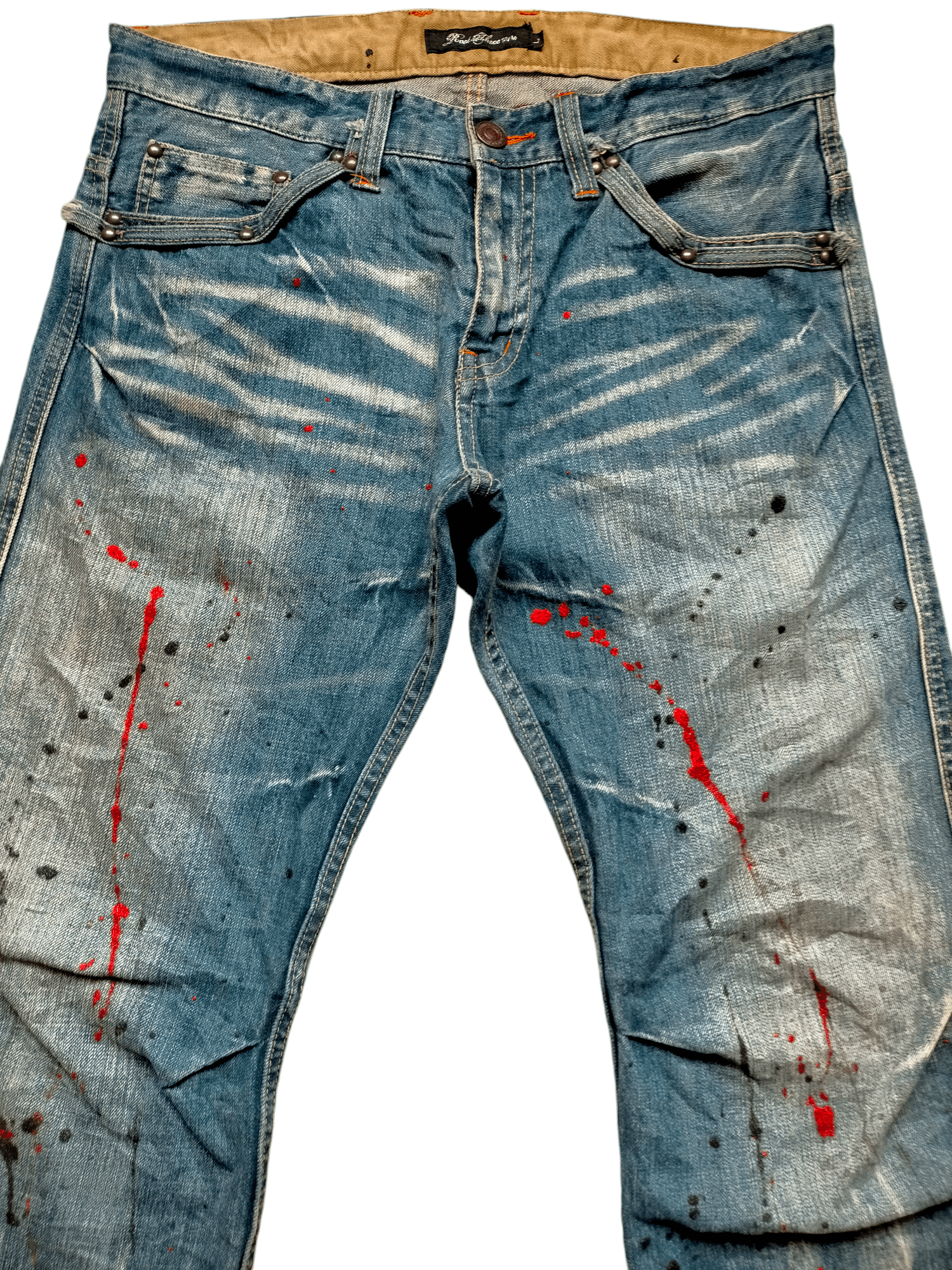 Hysteric Glamour × Japanese Brand Flare Jeans Root Three Acid Wash Painted Boot cut denim Size US 32 / EU 48 - 3 Thumbnail