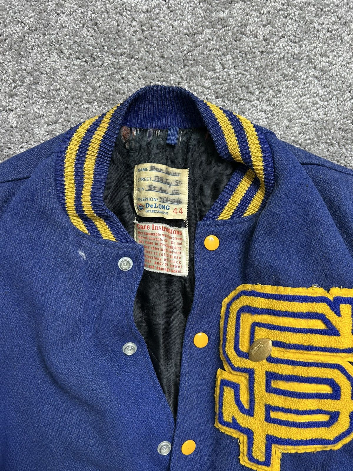 Delong Vintage 70s De Long Varsity Football Letterman Wool Jacket Size US M / EU 48-50 / 2 - 5 Thumbnail