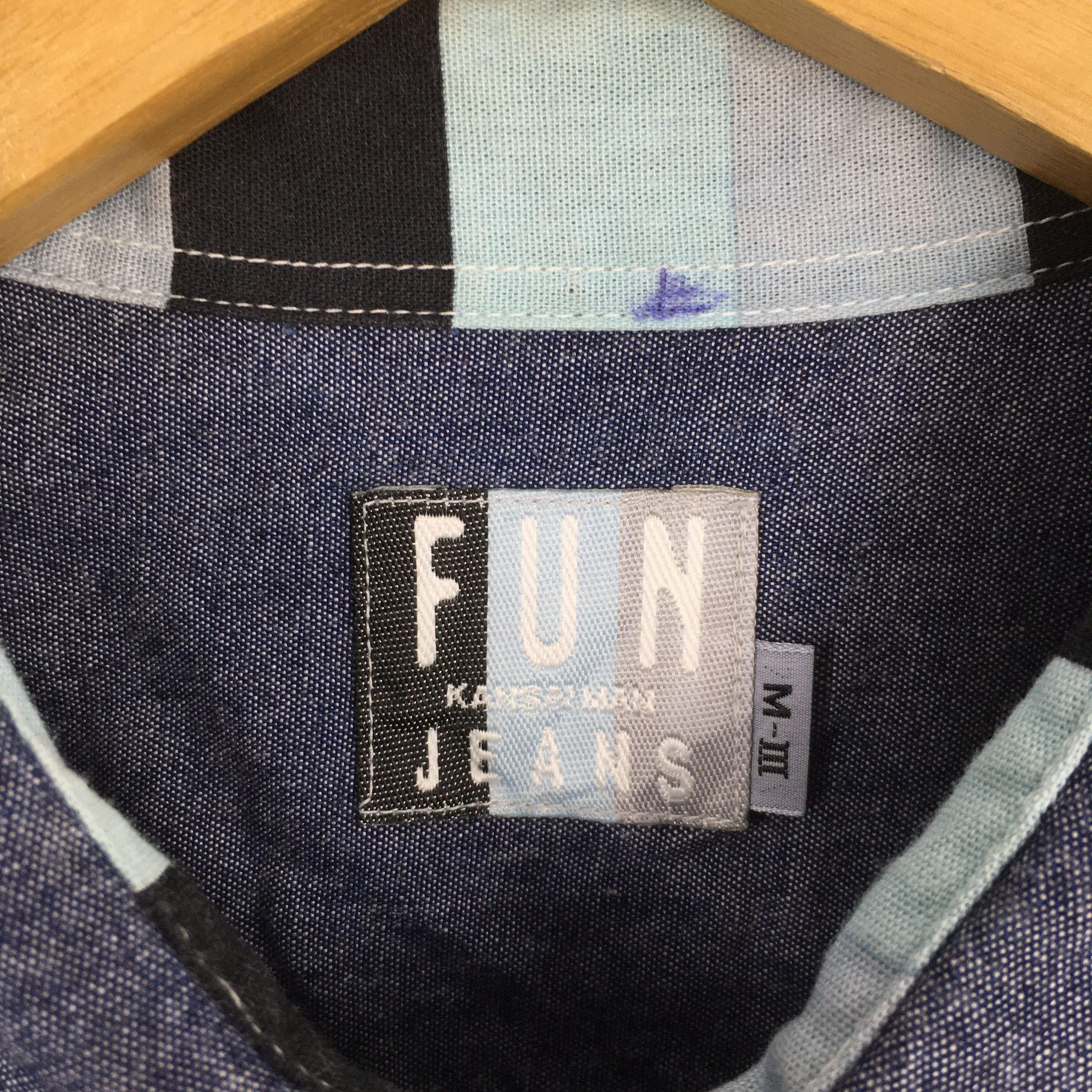 Kansai Yamamoto Vintage Kansai Man Fun Japan Blue Jeans Shirt Medium Size US M / EU 48-50 / 2 - 8 Thumbnail