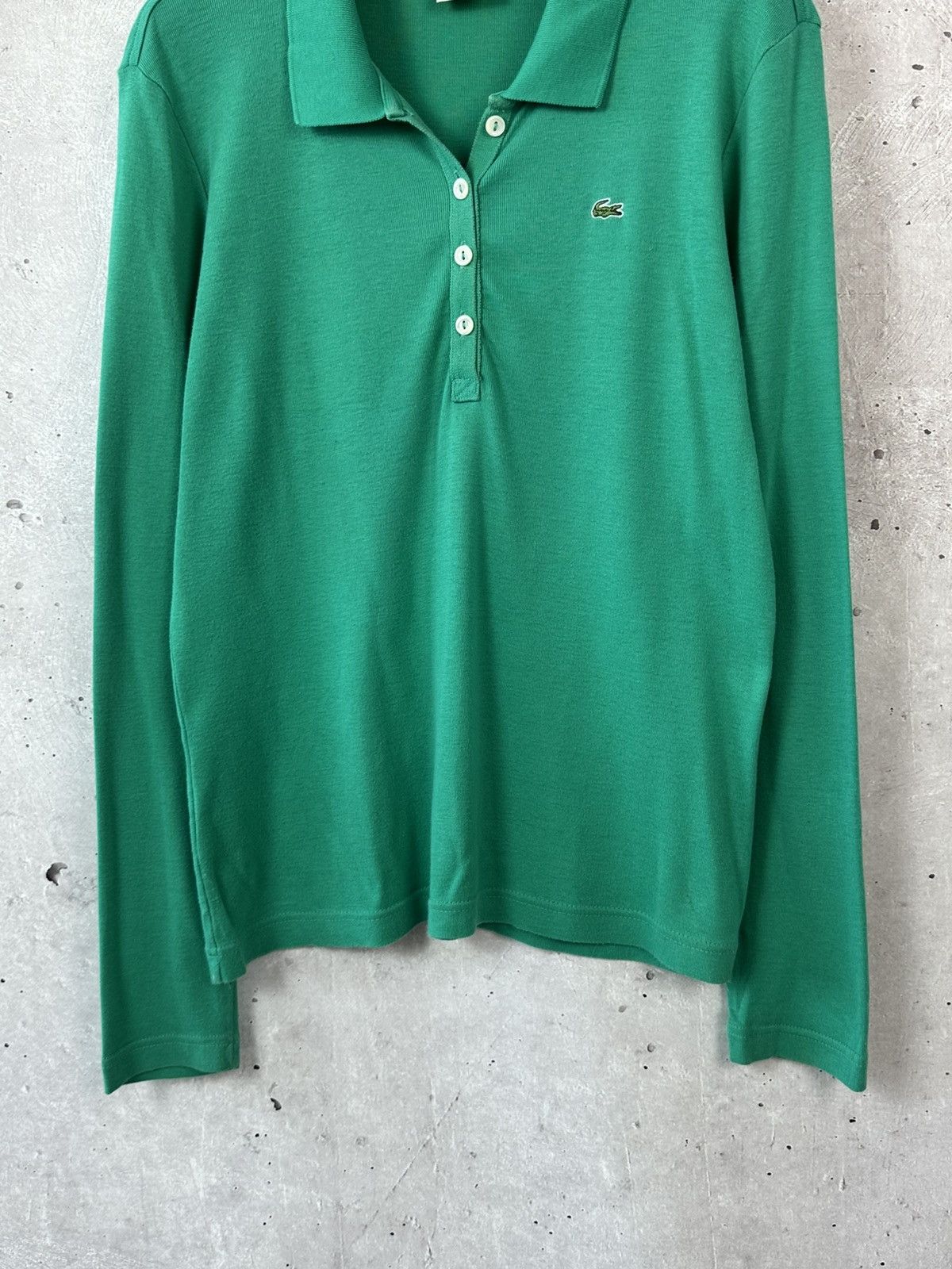Lacoste Lacoste Vintage Bamboo Green Cotton Long Sleeve Polo Size US S / EU 44-46 / 1 - 3 Thumbnail