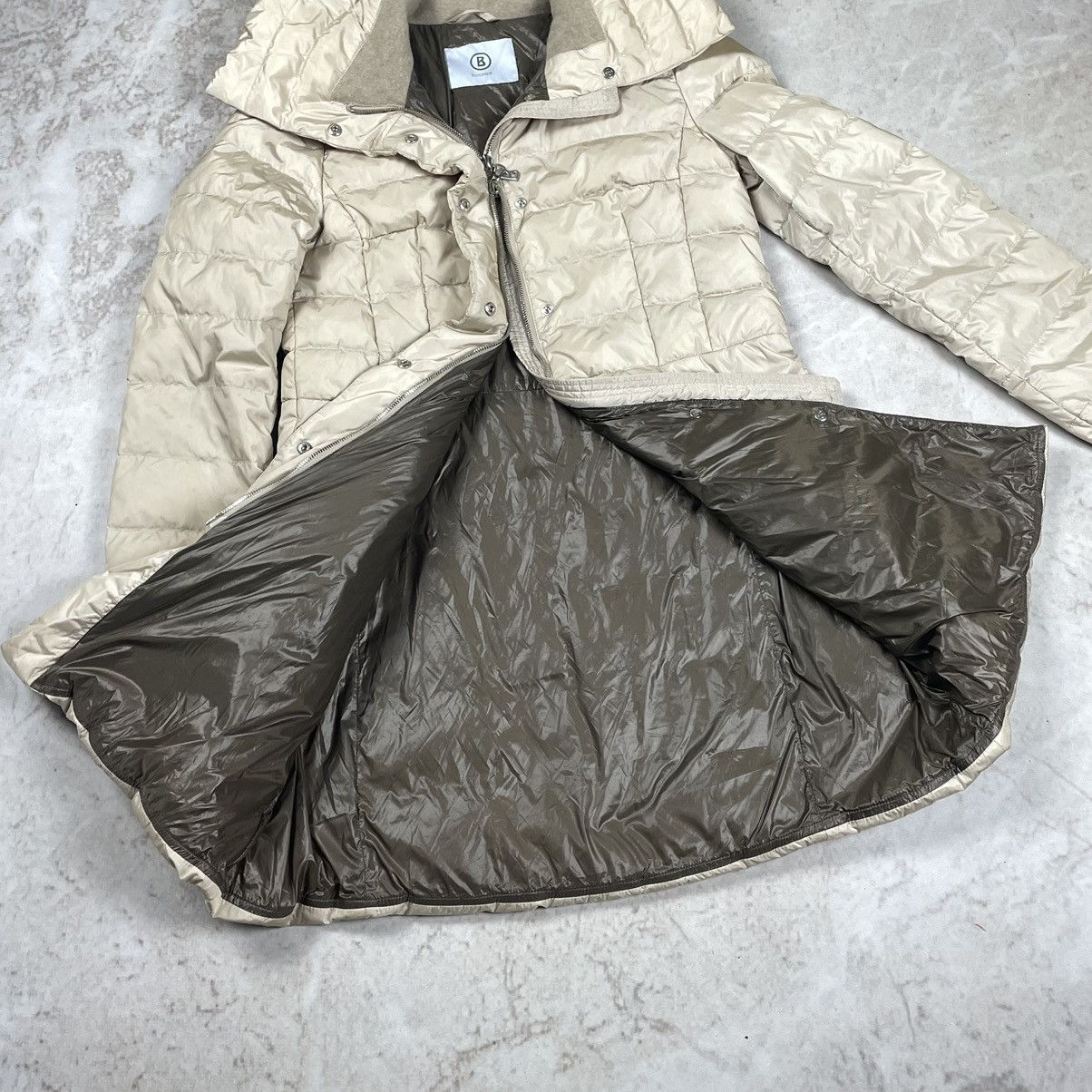 Bogner & Limonta Goose Down Puffer Long Jacket Parka Wool