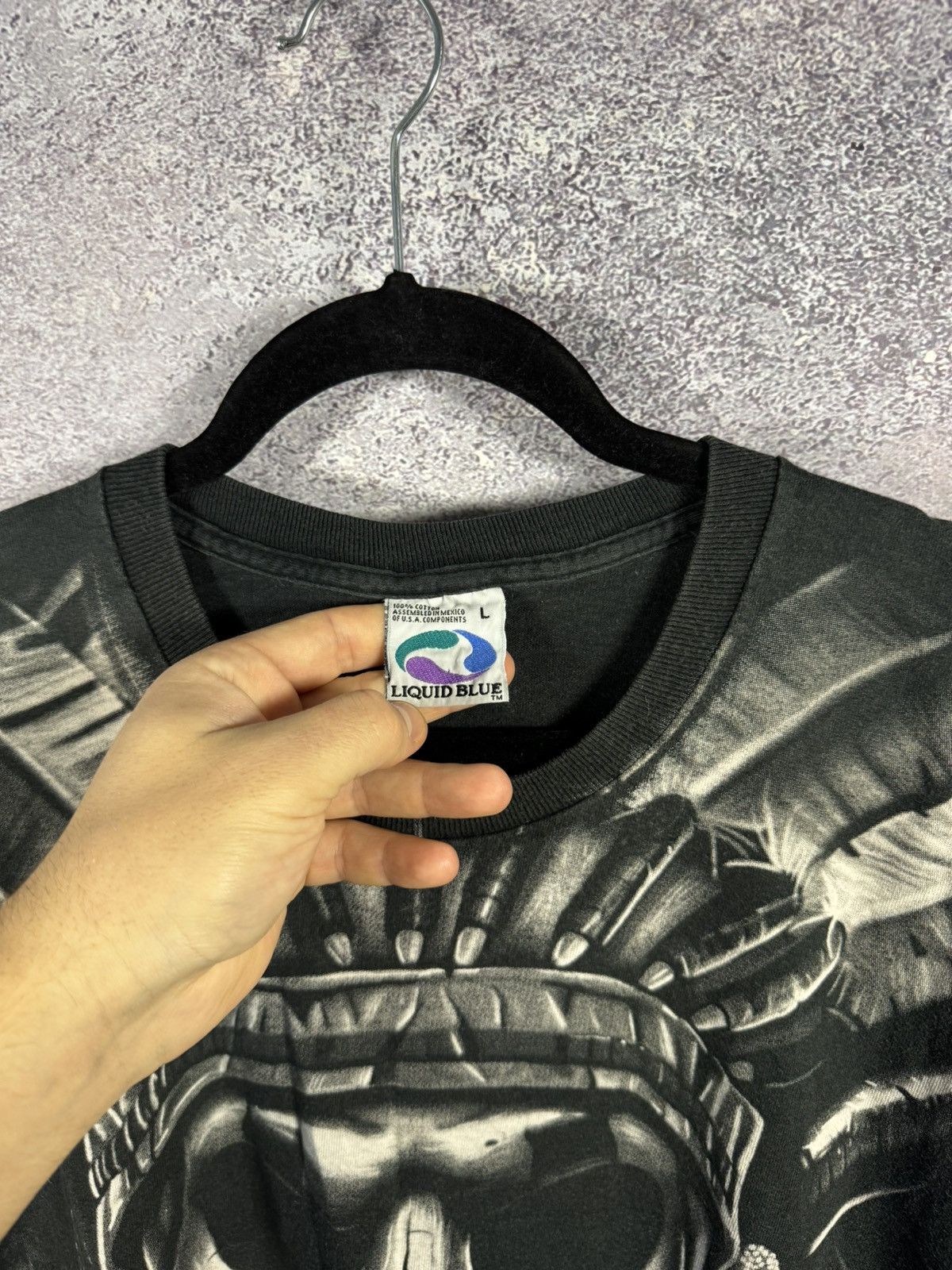 Liquid Blue × Vintage 90’s Vintage 1997 Liquid Blue Shirt XL Skeleton Indian AOP Size US L / EU 52-54 / 3 - 5 Thumbnail