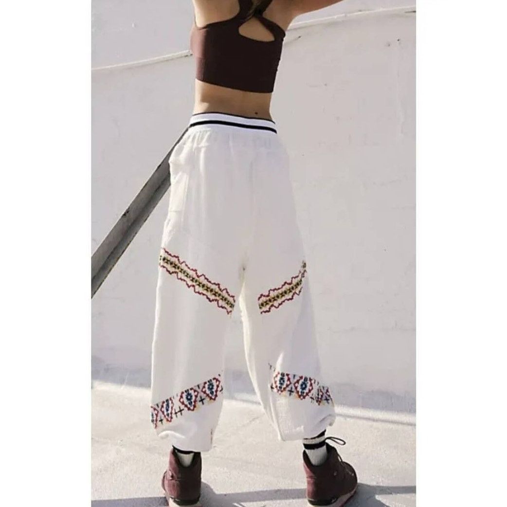 New Free People Crystal Sports Joggers HAREM $198 LARGE Bottoms