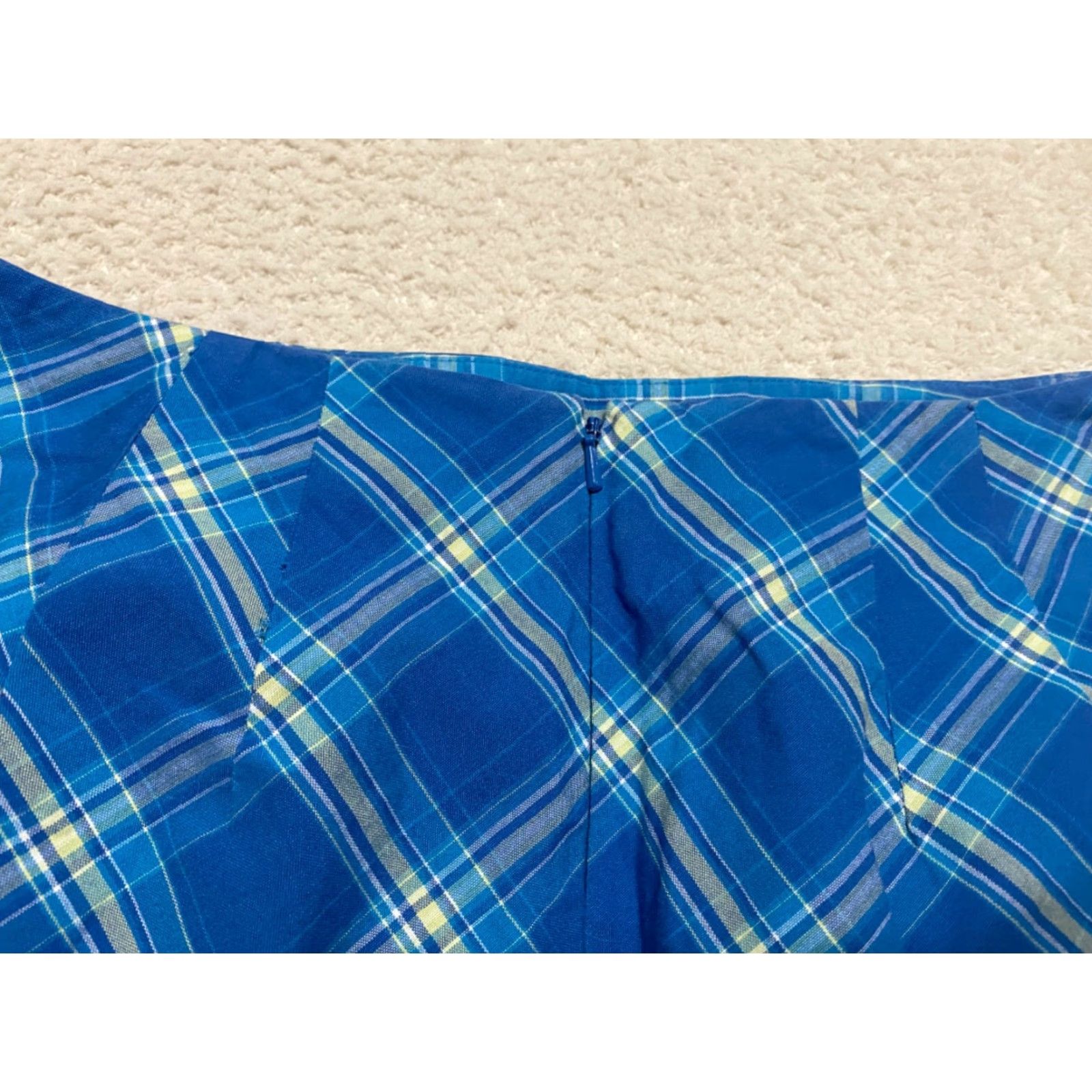 Talbots Talbots Skirt Womens 6 Pencil Straight Office Work Plaid Check Blue Cotton Career Casual Size 28" / US 6 / IT 42 - 4 Thumbnail