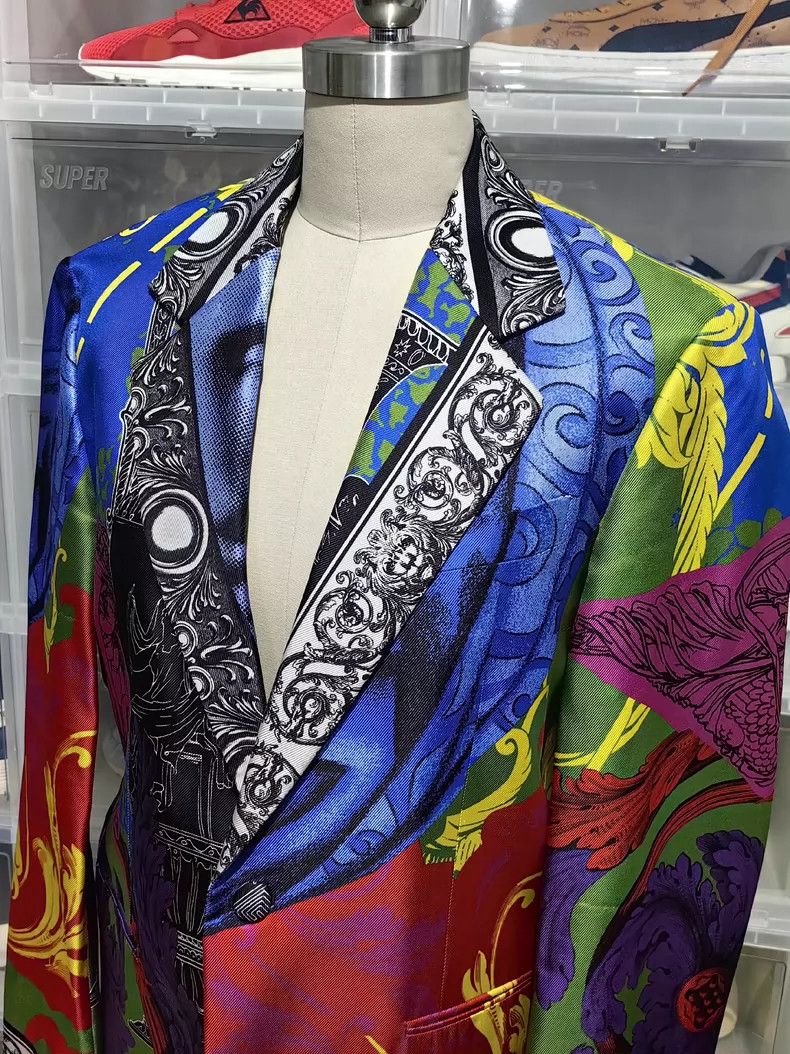 Versace Versace Men's suit with printed panel silhouette Size US M / EU 48-50 / 2 - 5 Thumbnail