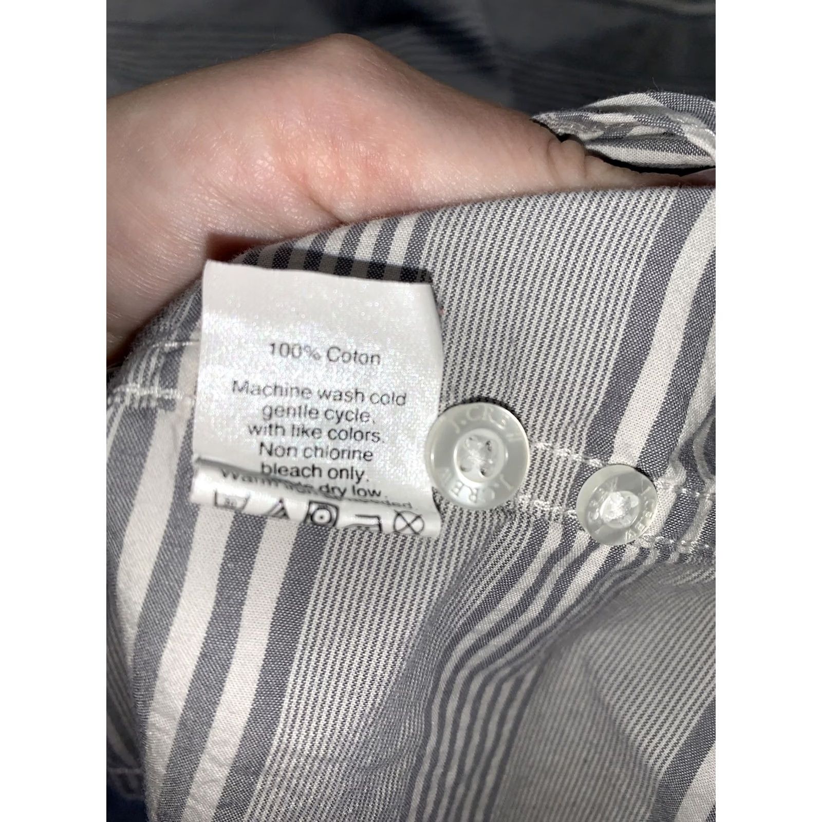 J.Crew J.CREW Gray White Stripe Button-Down Shirt Mens L Size US L / EU 52-54 / 3 - 8 Thumbnail