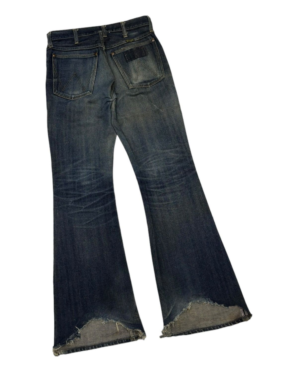 If Six Was Nine FLARED🔥WRANGLER FLARE DISTRESSED DENIM BOOTCUT JEANS Size US 28 / EU 44 - 4 Thumbnail