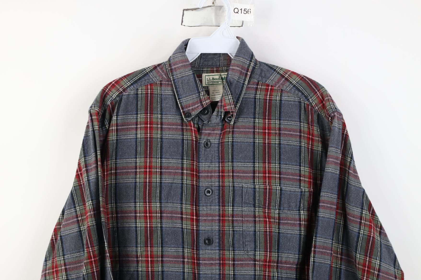 L.L. Bean Vintage 90s LL Bean Flannel Collared Button Down Shirt Plaid Size US M / EU 48-50 / 2 - 2 Thumbnail