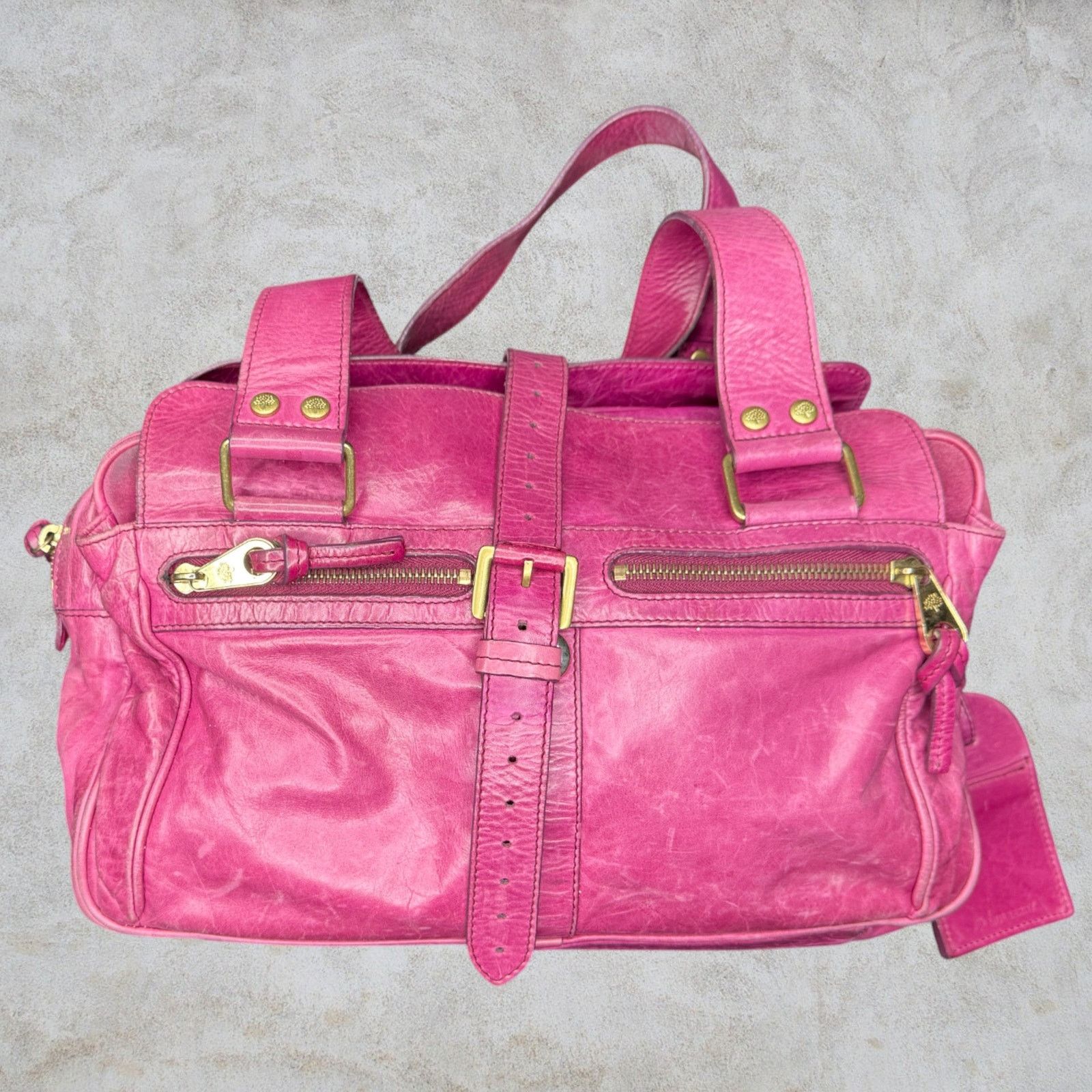 Mulberry Mulberry Mabel Pink Antiqued Leather Satchel Shoulder Bag Size ONE SIZE - 4 Thumbnail
