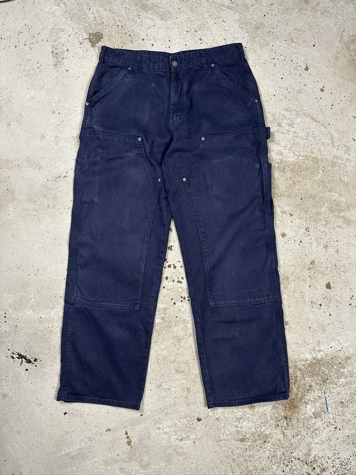 Carhartt × Vintage Vintage Y2K Carhartt Style Navy Double Knee Denim Pants Jean Size US 32 / EU 48 - 1 Thumbnail