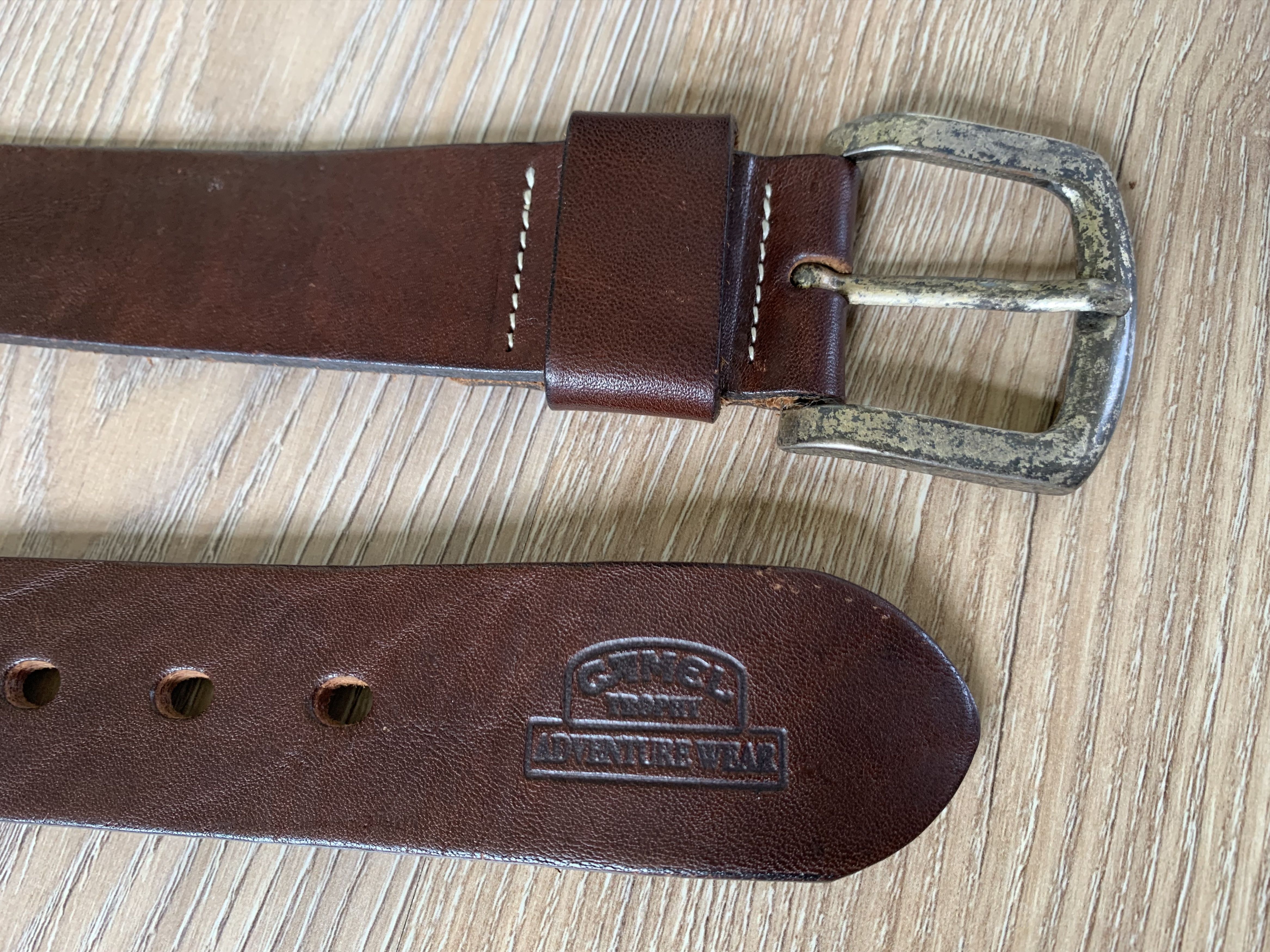 Vintage × camel active Vintage Camel Trophy Adventure Leather Belt Size ONE SIZE - 6 Thumbnail