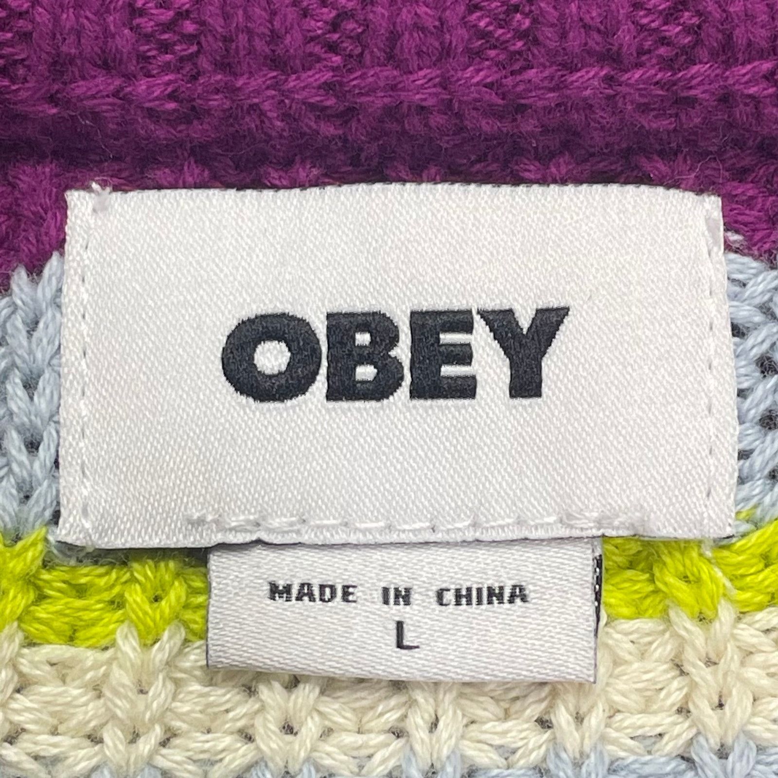 Obey Obey Eraser Cotton Striped Sweater Crew Neck Large Size US L / EU 52-54 / 3 - 5 Thumbnail