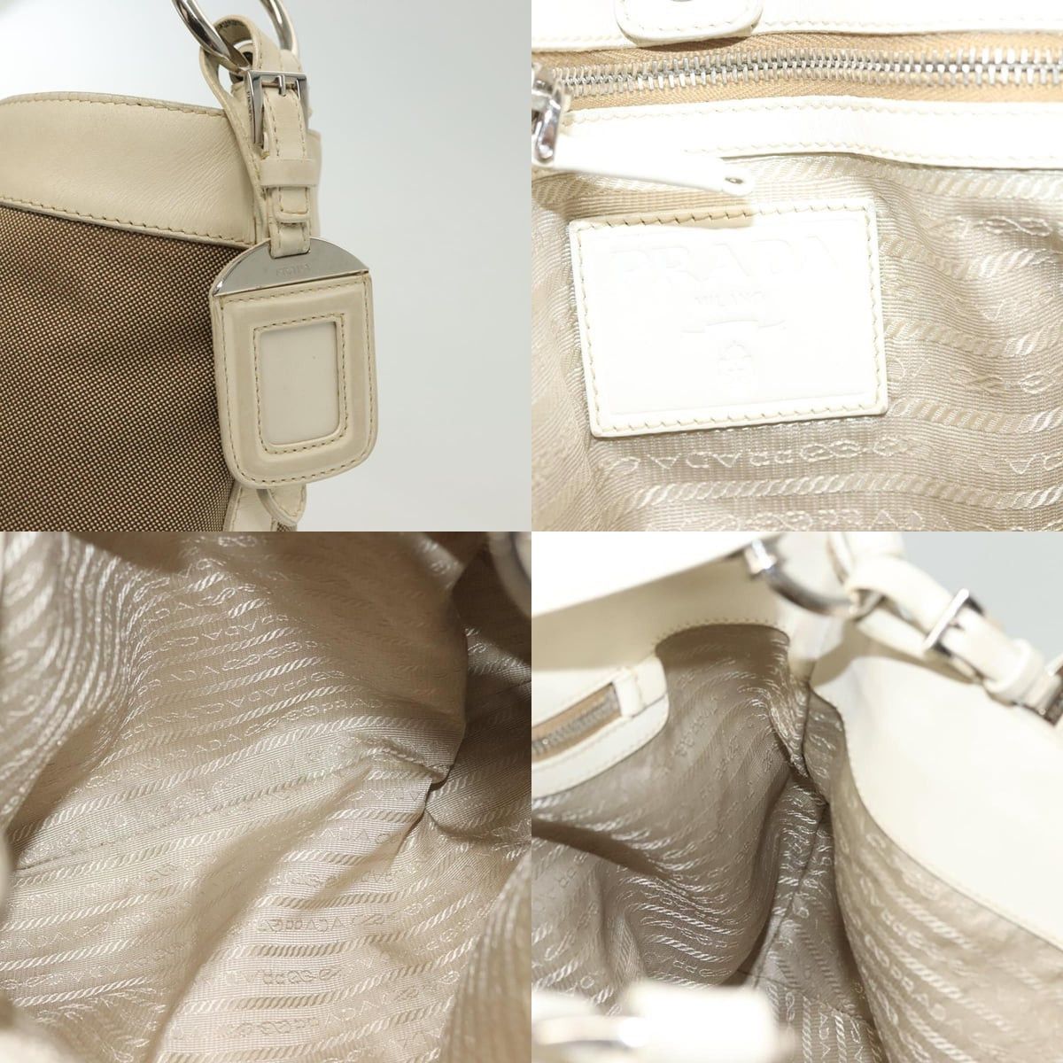 Prada PRADA Shoulder Bag Canvas Beige Silver Size ONE SIZE - 11 Thumbnail