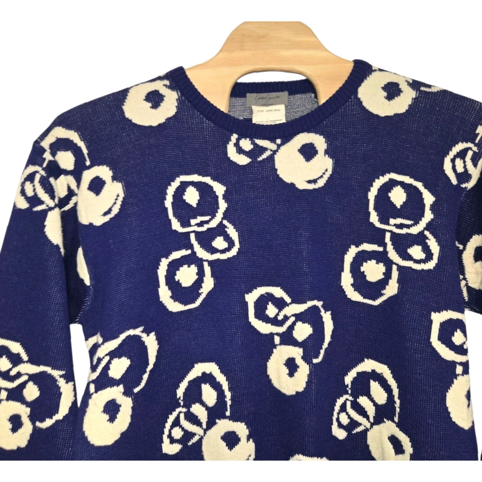Yohji Yamamoto Yohji Yamamoto Pour Homme Wool Sweater Blue Mens XL Crew Neck 100% Laine TENUGUI DESIGN Read Designer Pullover Size US XL / EU 56 / 4 - 4 Thumbnail