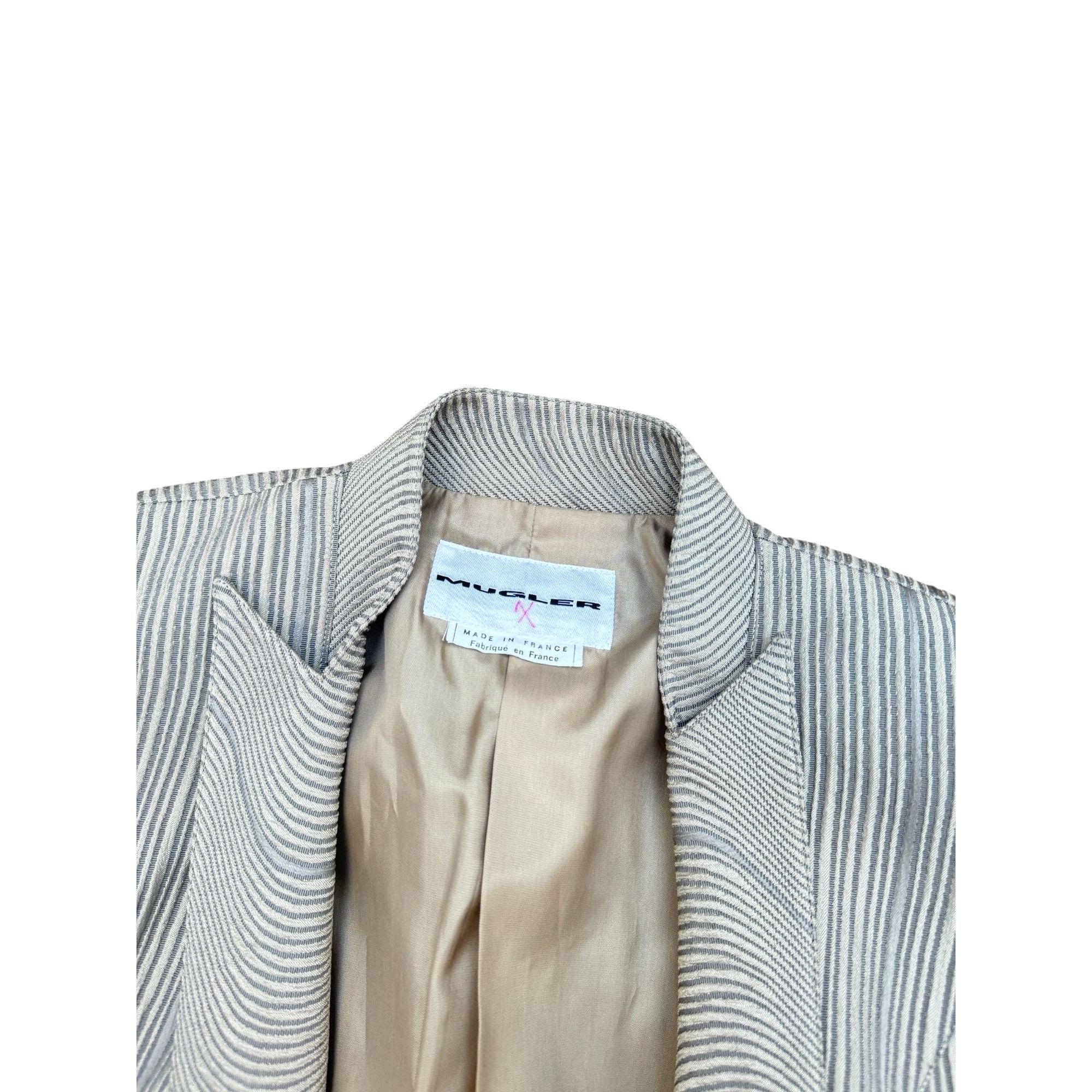 Thierry Mugler Vintage Grey Wave Blazer Jacket Size S / US 4 / IT 40 - 6 Thumbnail