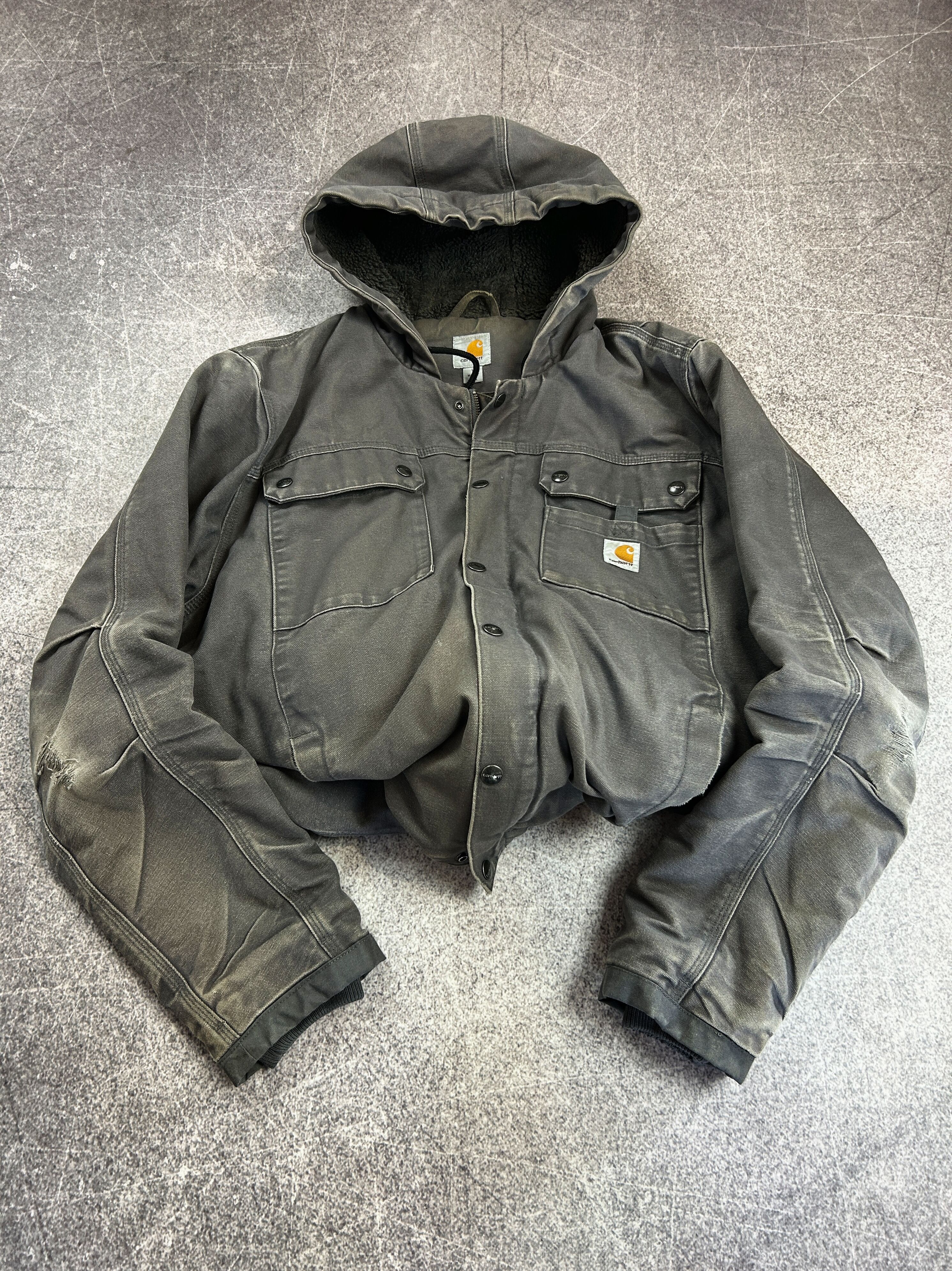 VTG Streetwear Washed Carhartt Detroit Hood Jacket 90s Y2K