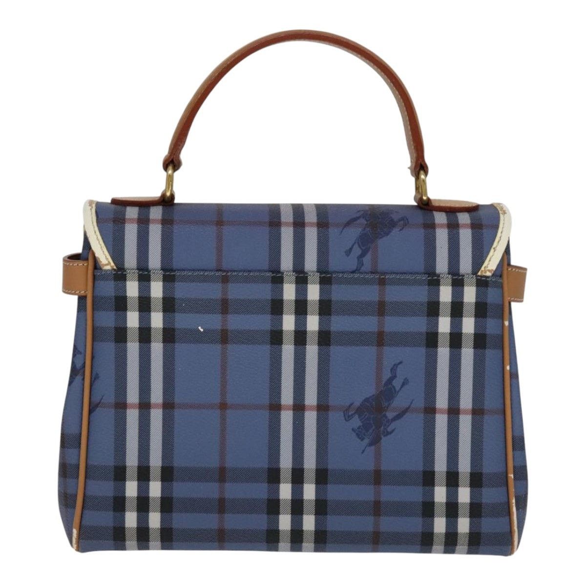 Burberry Burberry Nova Check Hand Bag Pvc Leather Blue Size ONE SIZE - 2 Thumbnail