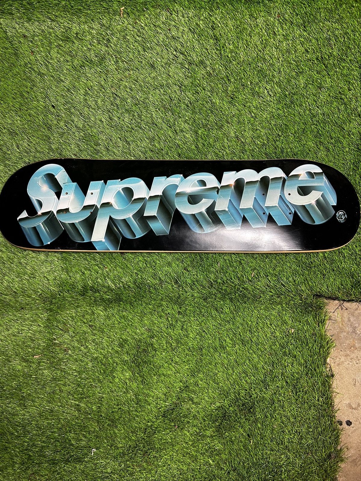 Supreme chrome logo skateboard best sale deck purple