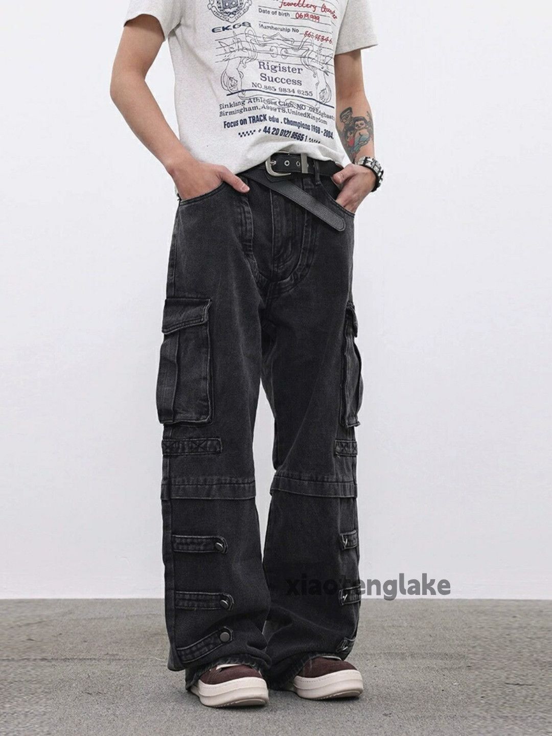 Jean × Vintage washed faded skate hiphop loose baggy cargo jeans Size US 32 / EU 48 - 5 Thumbnail