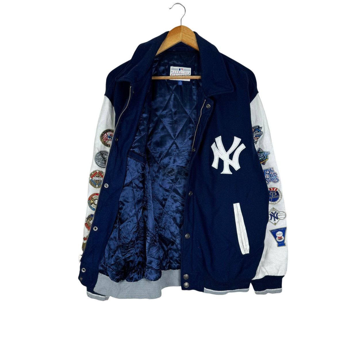 New York Yankees ☀️NEW YORK YANKEES LEATHER VARSITY JACKET Size US M / EU 48-50 / 2 - 10 Thumbnail