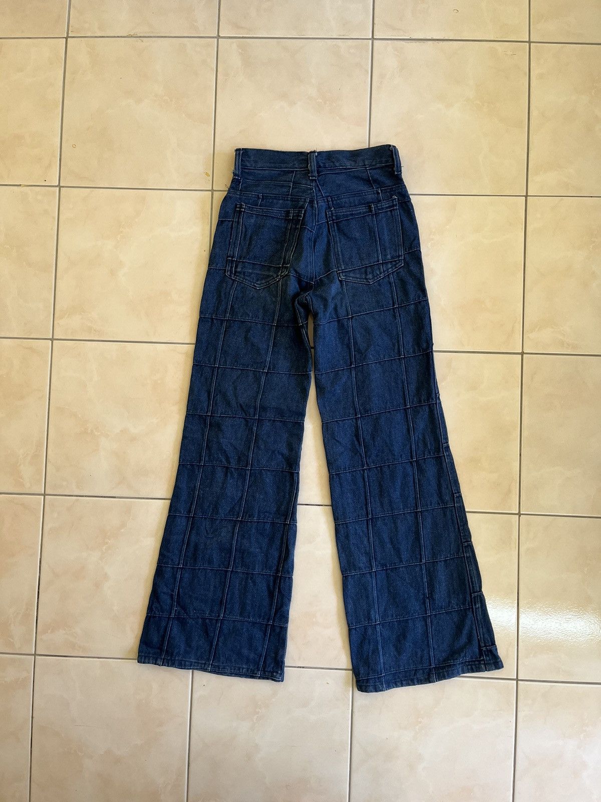 Hang Ten × Other × Vintage ❤️‍🔥SEND OFFER❤️‍🔥 1970s HANG TEN PATCHWORK WINDOWPANE DENIM FLARE Size 27" / US 4 / IT 40 - 9 Thumbnail