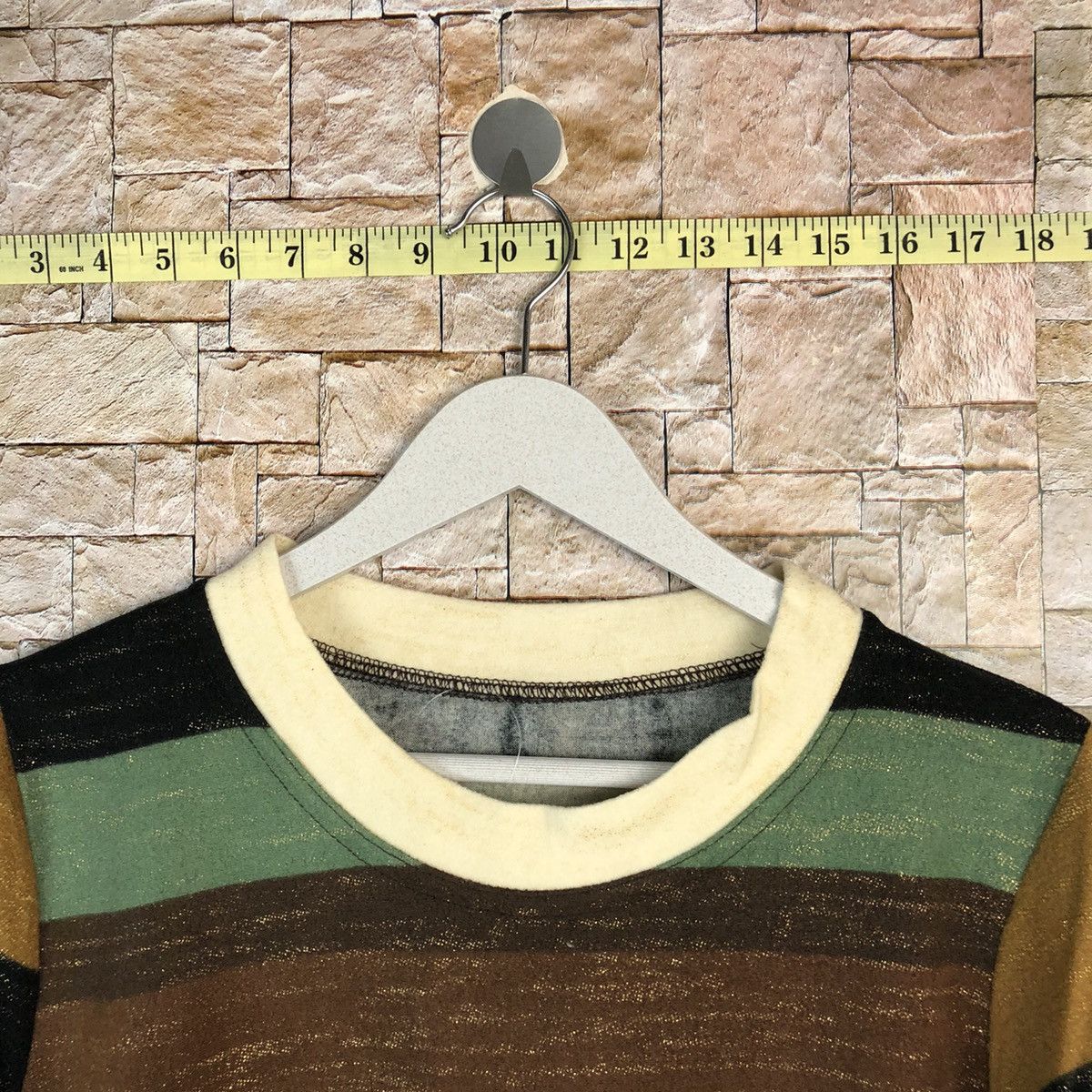 Homespun Knitwear × Japanese Brand × OVER THE STRiPES Japanese Brand vintage Stripe Knitwear #A1101 Size M / US 6-8 / IT 42-44 - 4 Thumbnail