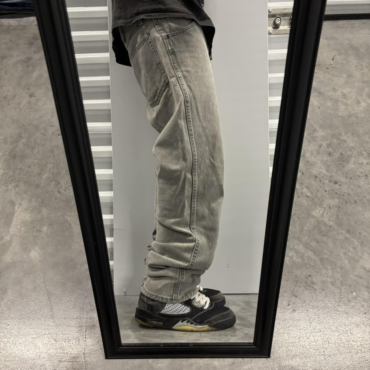 Japanese Brand × Vintage Crazy Vintage Y2K/2000s Grunge Faded Grey Skater Denim Jeans! Size US 33 - 2 Thumbnail