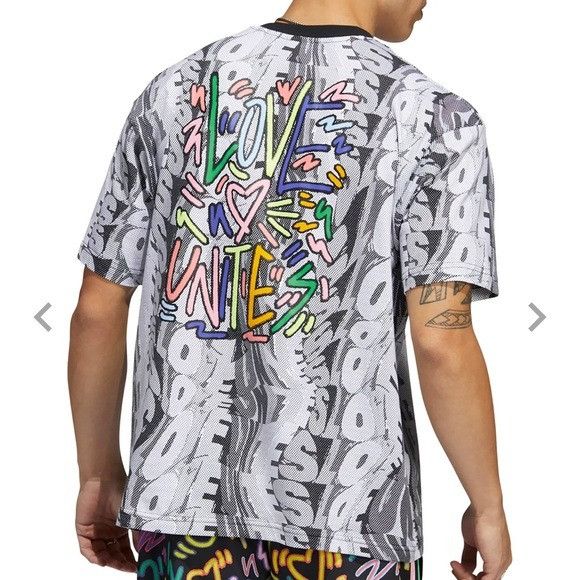 Adidas adidas Originals Men’s Love Unites Doodle Print T-Shirt - NW Size US L / EU 52-54 / 3 - 2 Thumbnail