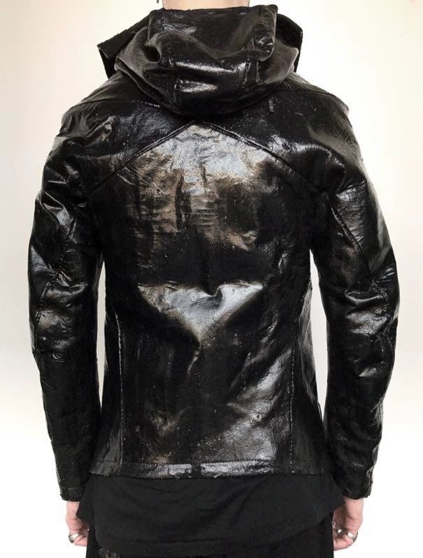 Boris Bidjan Saberi BBS Early Experimental J2 Paint Coated Leather Jacket M Size US M / EU 48-50 / 2 - 9 Thumbnail