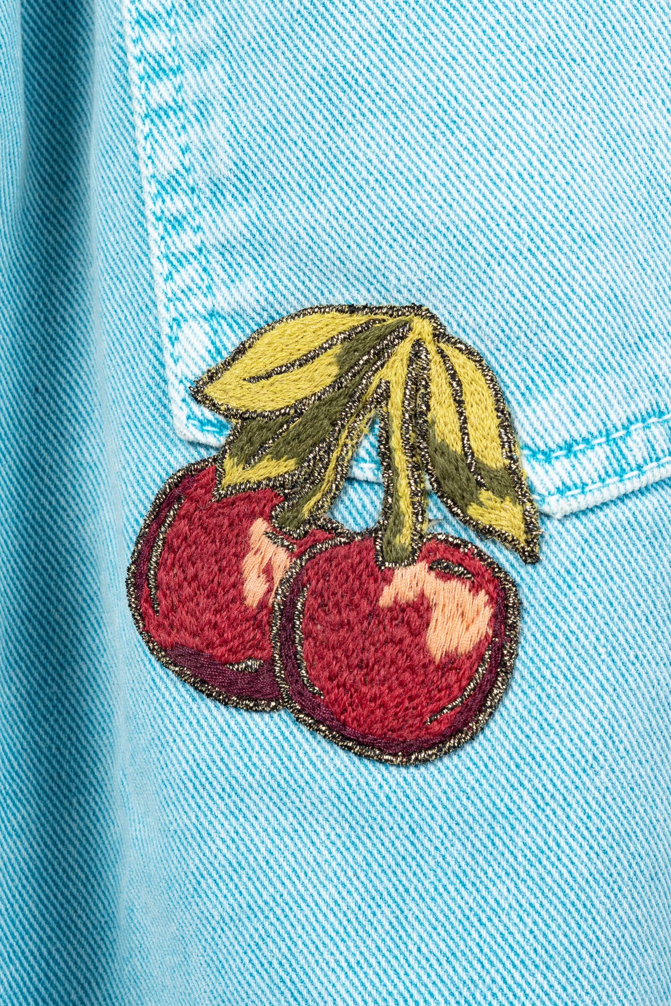 Gucci Gucci PF/19 Embroidered Cherry Tapered Paperbag-Waist Jeans Size 25" / US 0 / IT 36 - 9 Thumbnail