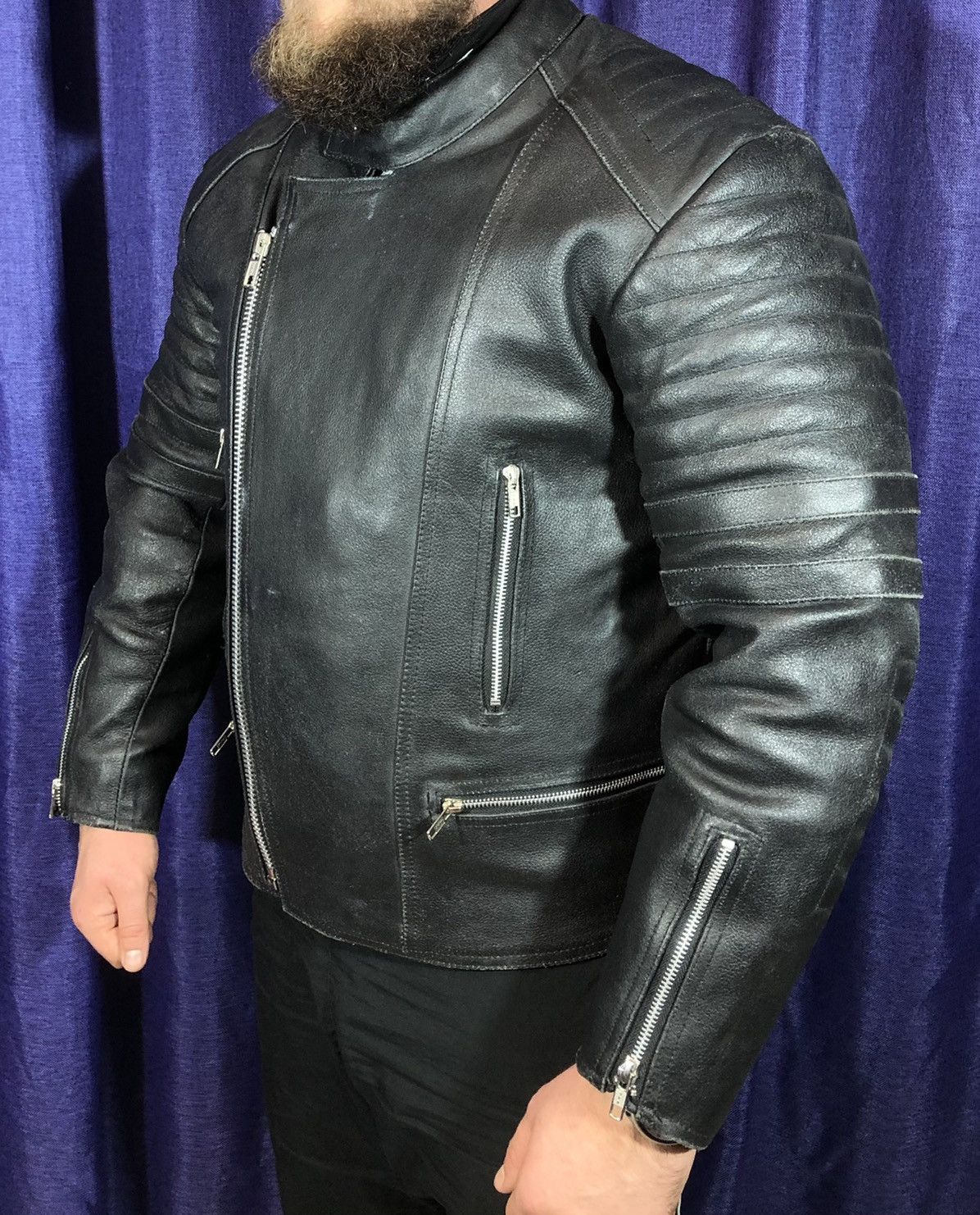 Harley Davidson × Honda × Vintage Sexy Punk Leather Jacket biker Motorcycle Racing Size US L / EU 52-54 / 3 - 1 Thumbnail